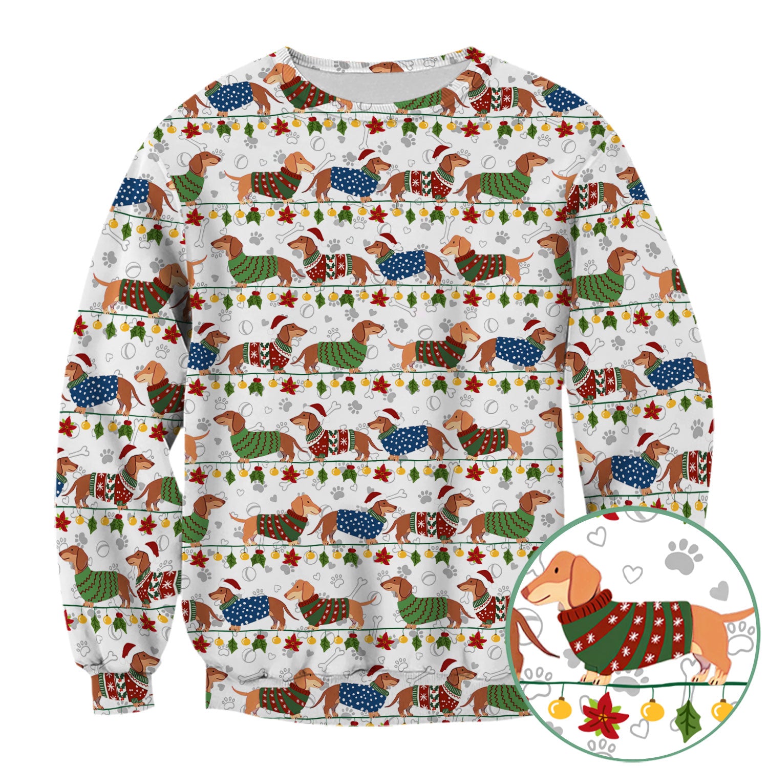 Holiday Wiener Dog Nurse Scrub Top - Festive Sausage Dog Christmas Medical Shirt for RN CNA LPN Women
