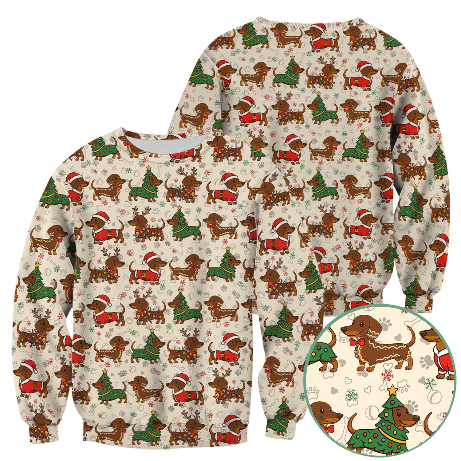 Christmas Dachshund Scrub Top - Funny Sausage Dog Wiener Holiday Nurse Shirt - Xmas Medical Uniform Gift for RN CNA LPN