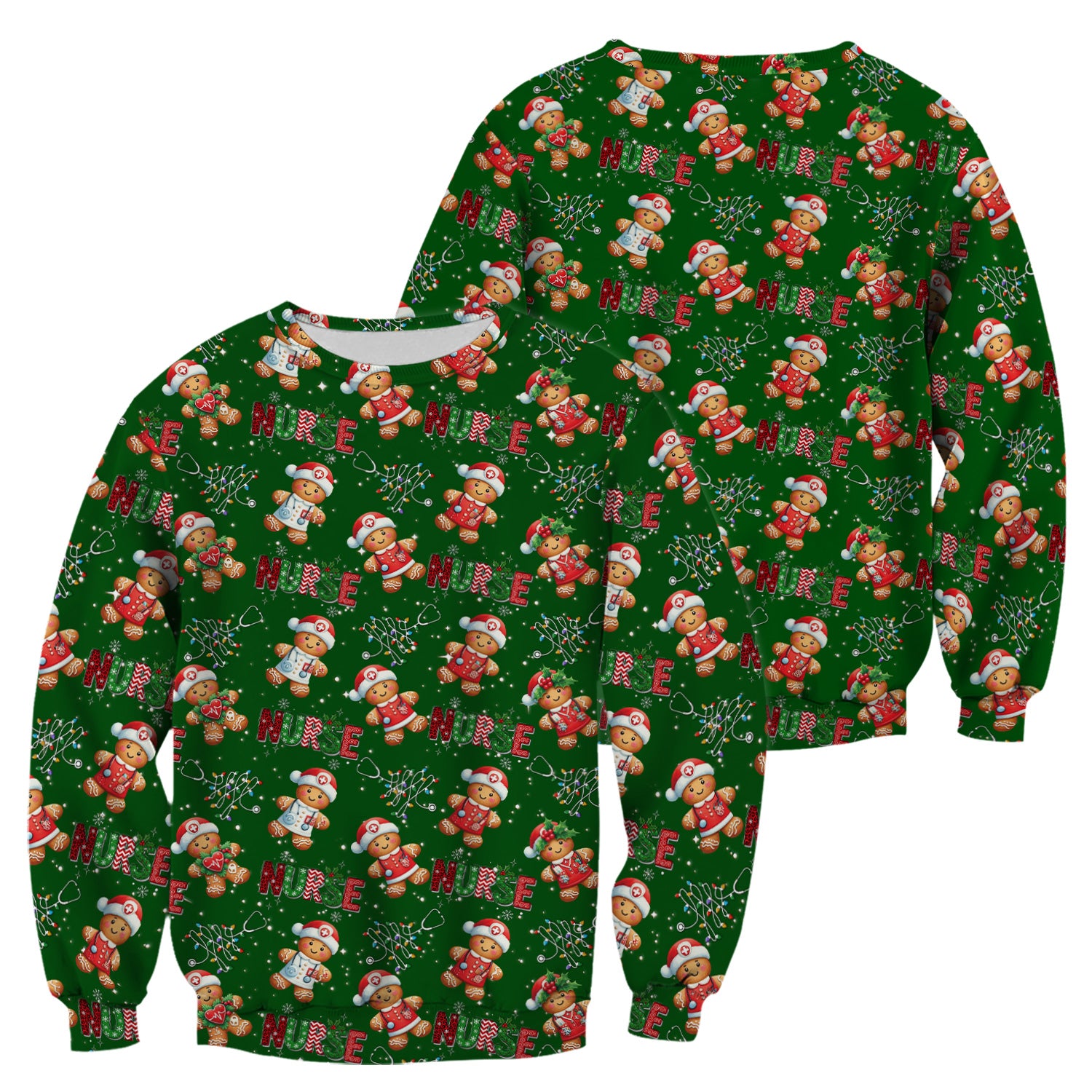 Christmas Nurse Scrub Top - Funny Gingerbread Holiday Medical Uniform - Gift for Nurse RN CNA LPN