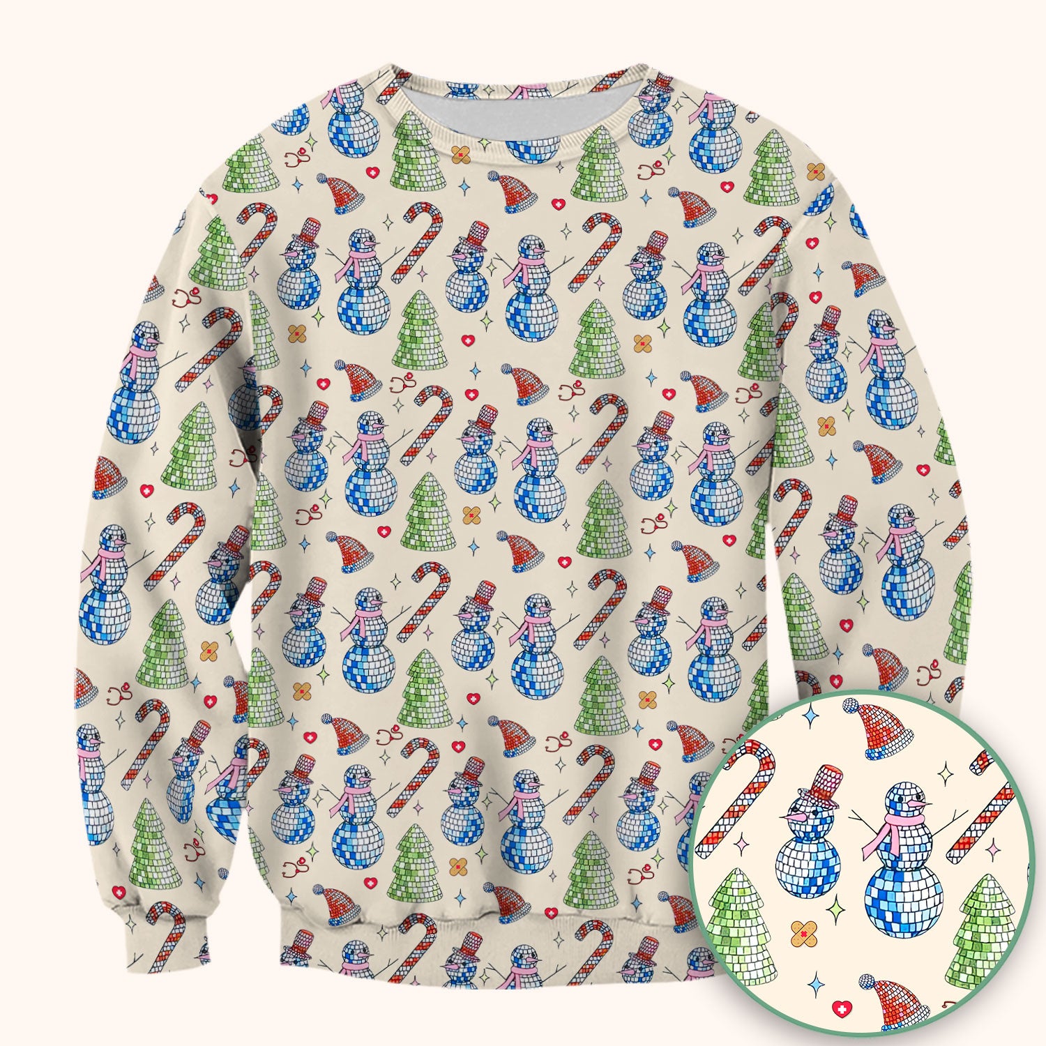 Funny Snowman Scrub Top for Women - Breathable Fabrics Med Uniform - Comfortable Scrubs for Nurses - Christmas Gift for LPN CNA RN