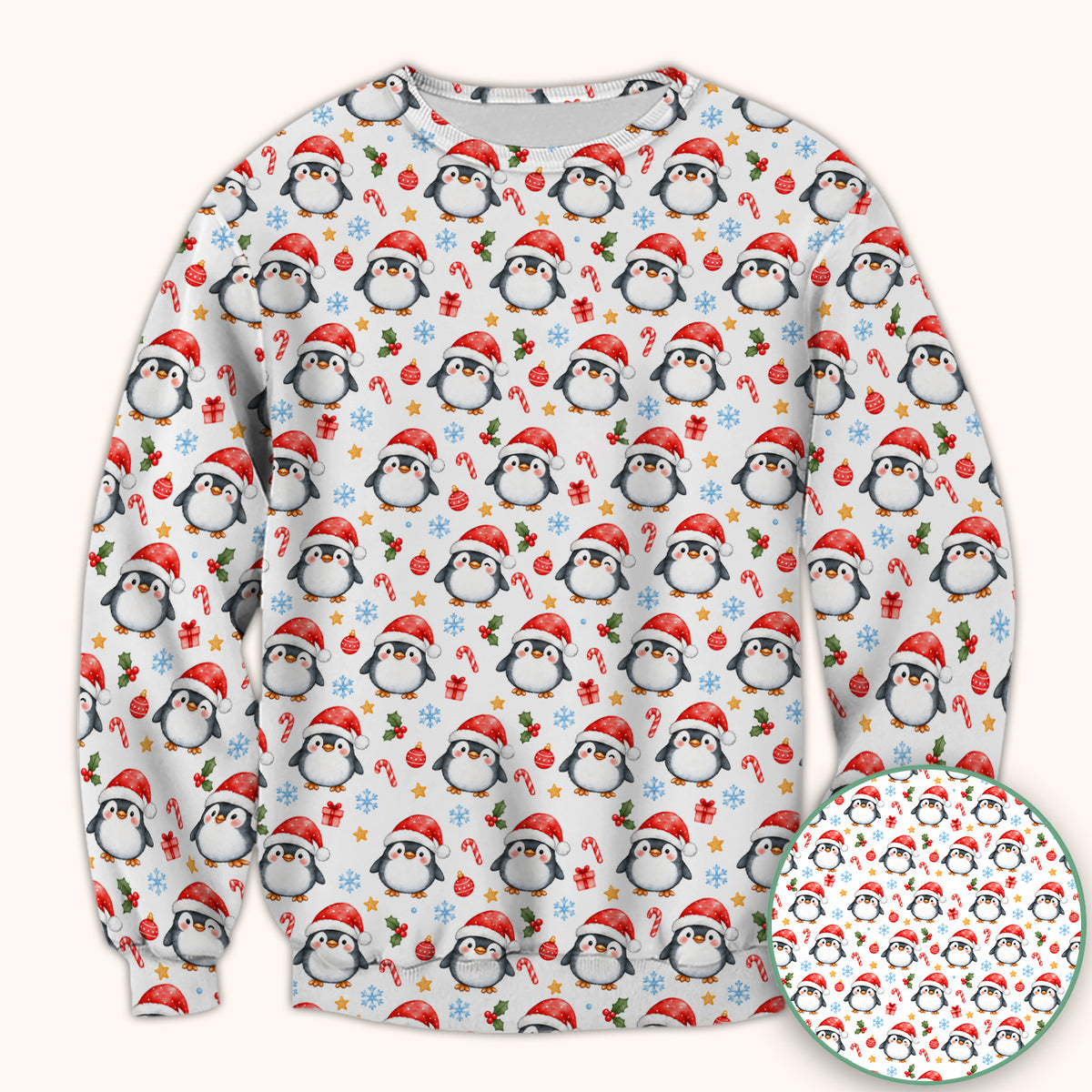 Christmas Penguins In Santa Hats Scrub Top, Comfortable Scrubs for Nurses