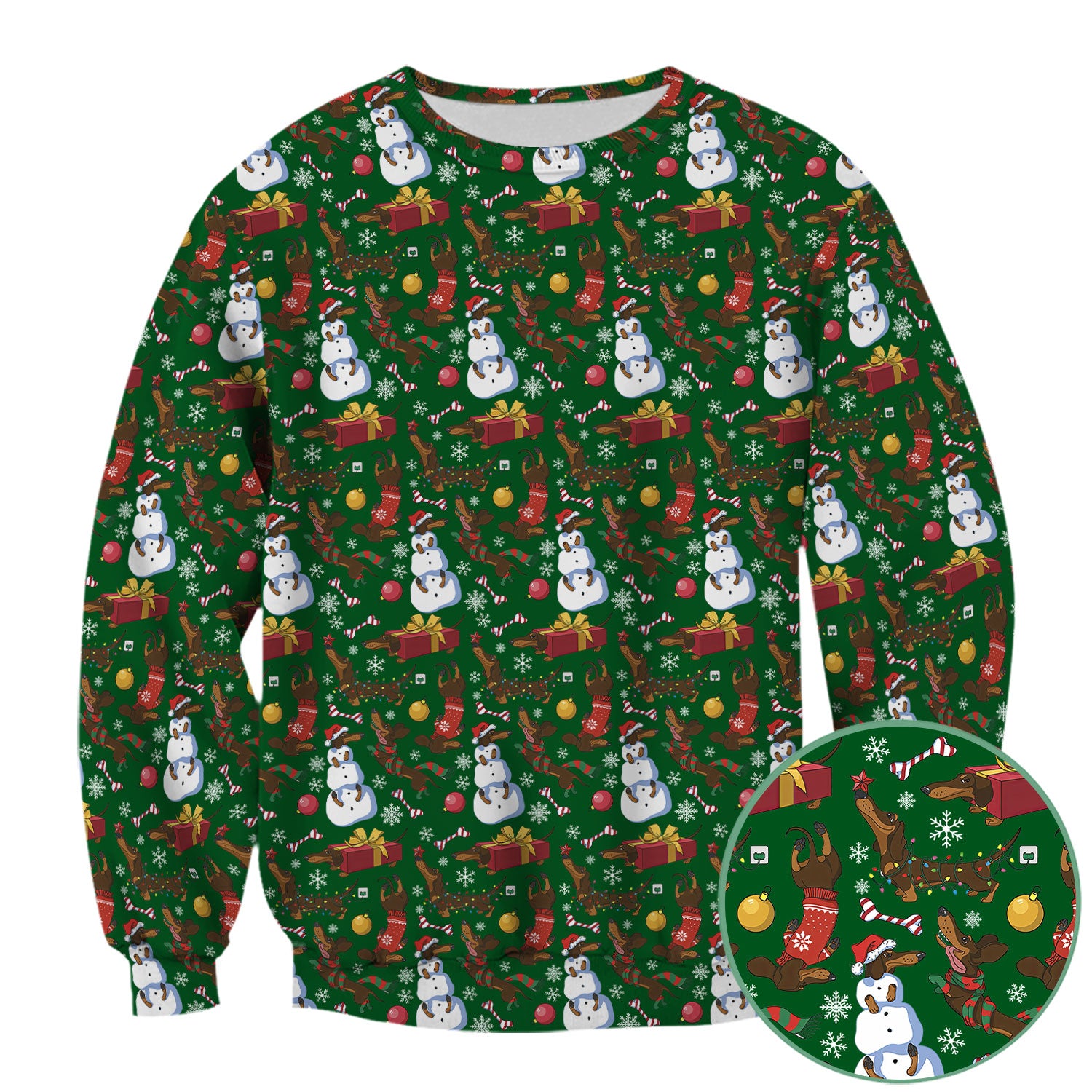 Custom Nurse Scrubs for Women - Christmas Dachshund Dog & Snowman Print - Multi Color Nursing Shirt Holiday Gift for Nurses