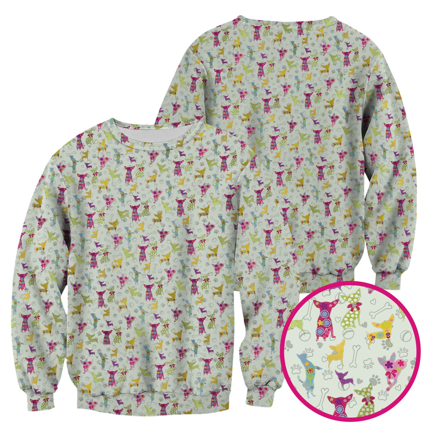 Colorful Playful Dog Print Nurse Scrub Top, Comfortable Scrubs for Nurses
