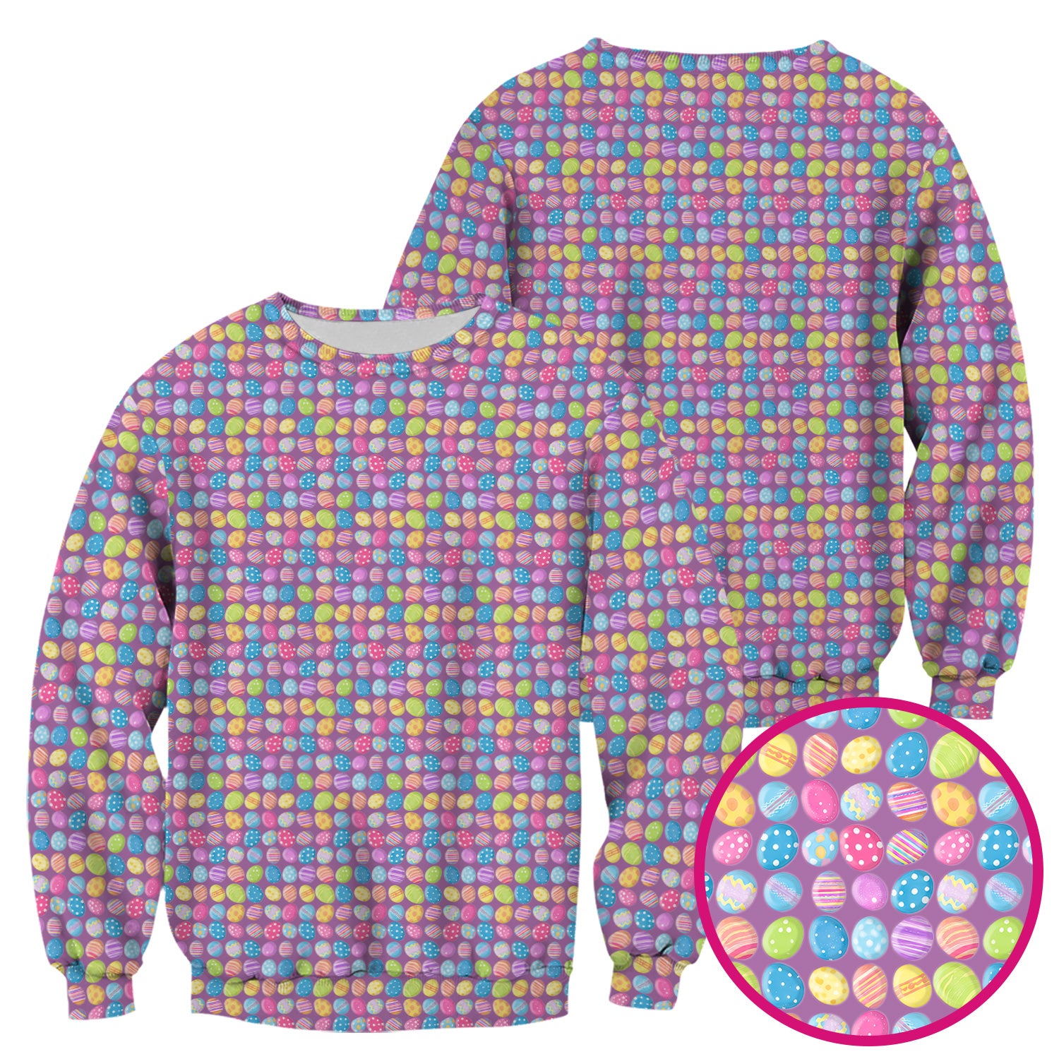 Colorful Easter Eggs Pattern Scrub Top, Comfortable Scrubs for Nurses