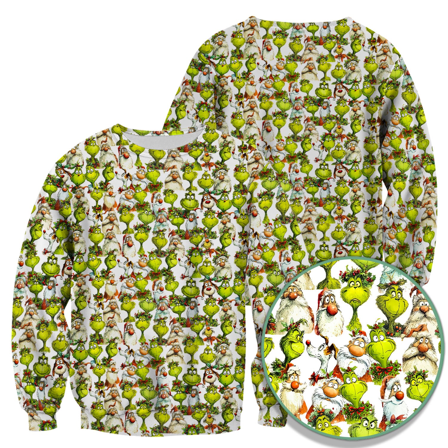 Grinch Nurse Scrub Shirt Multi Colors - Funny Cartoon Character Scrub Top - Christmas Holiday Nursing Workwear with Pockets