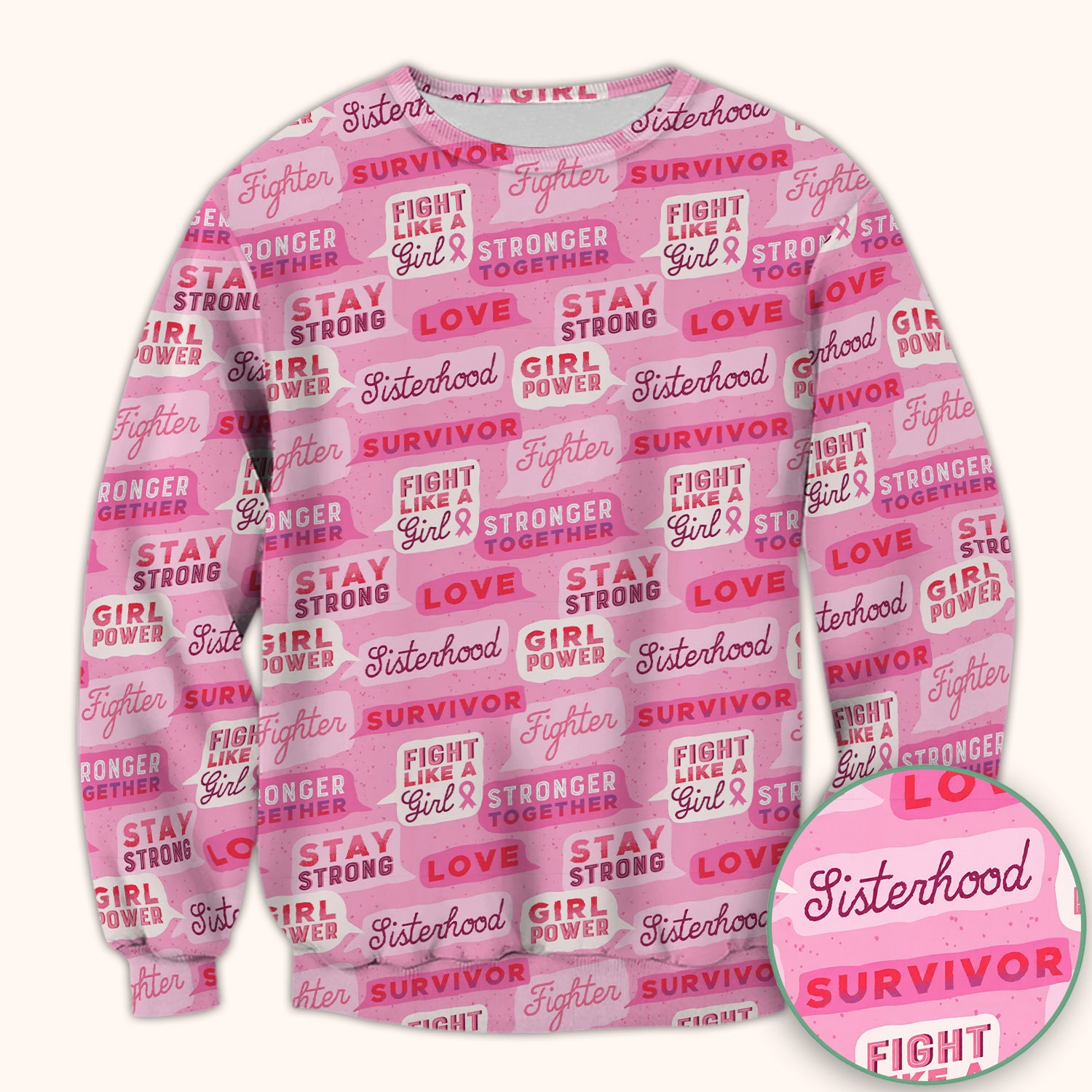Pink Ribbon Quotes Scrub Top, Comfortable Scrubs for Nurses