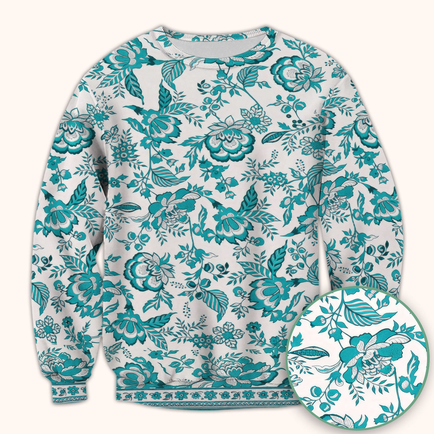 Toile De Jouy Scrub Top For Women, Floral Pattern Nurse Shirt, Comfortable Scrubs For Nursing