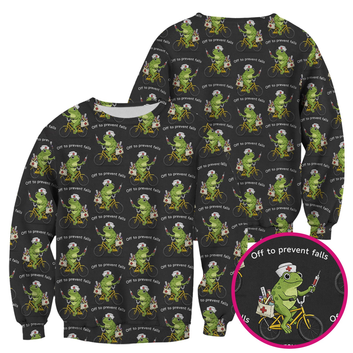 Cute Frog Riding Bike With Funny Quote Scrub Top, Comfortable Scrubs for Nurses