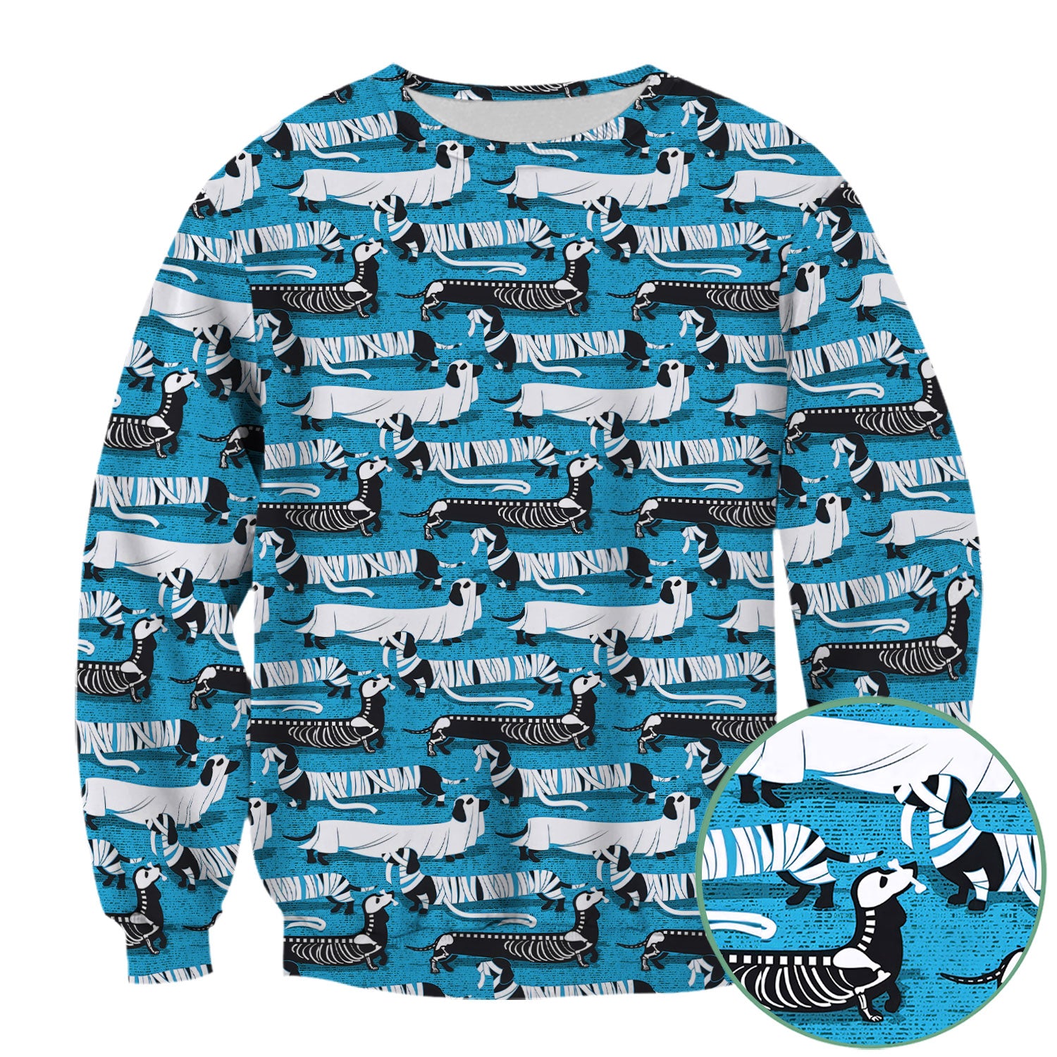 Halloween Dachshund Scrub Top - Funny Dog Skeleton Scrub Shirt Multi Color - Cute Halloween Scrubs Gift for Nurse, CNA, RN, Doctor