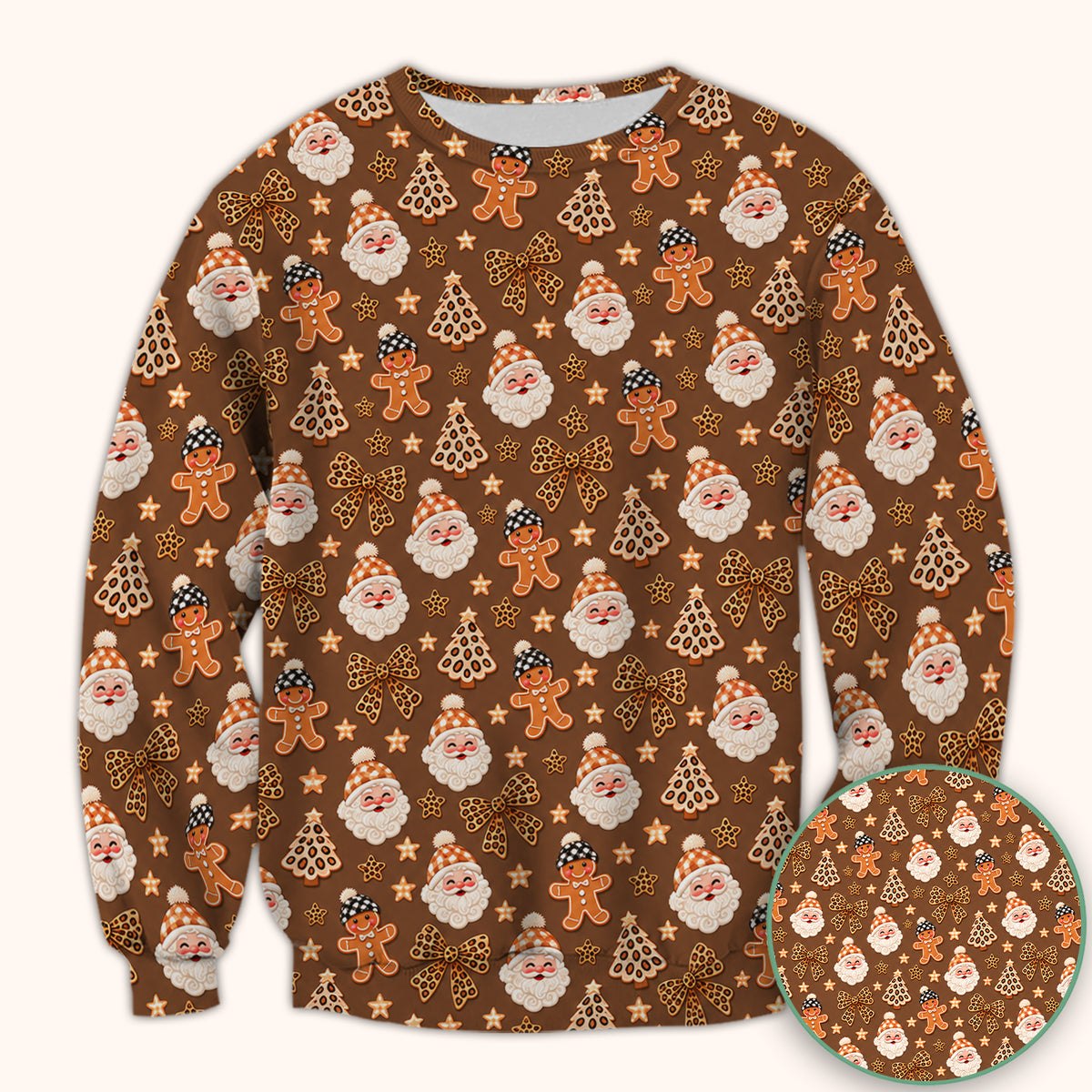 Funny Christmas Cat Baking Biscuits Pattern Scrub Top, Comfortable Scrubs for Nurses