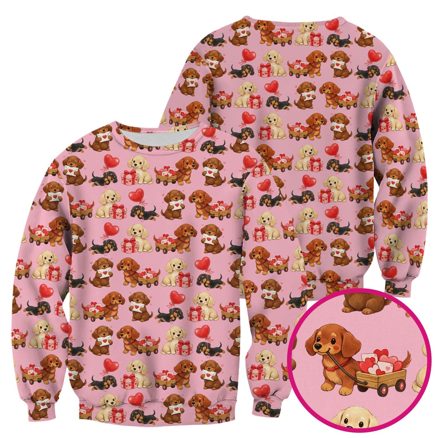 Cute Dachshund Nurse Scrub Top For Nurses, Wiener Dog Pattern Nurse Shirt, Breathable Fabrics Nursing Uniform