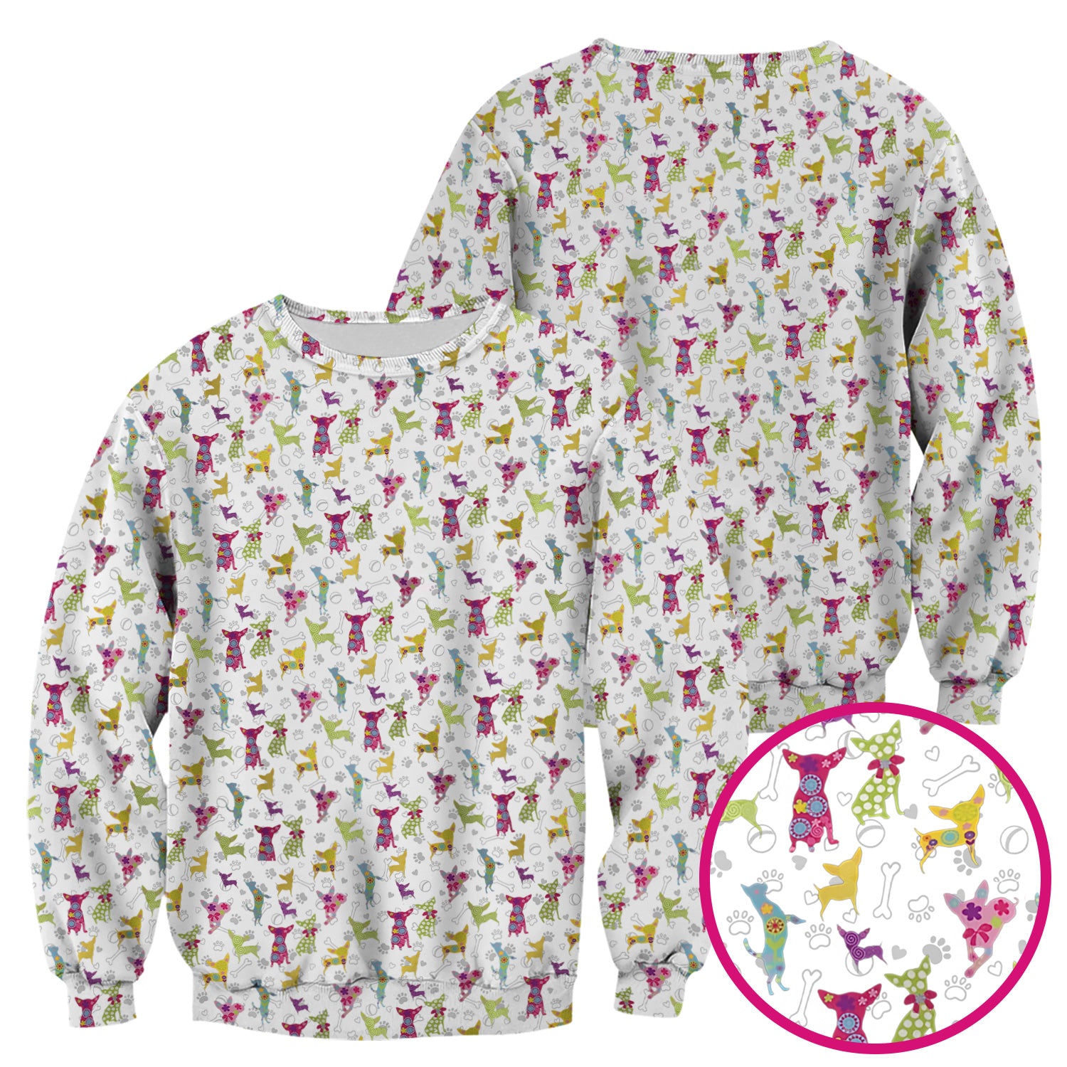 Colorful Playful Dog Print Nurse Scrub Top, Comfortable Scrubs for Nurses