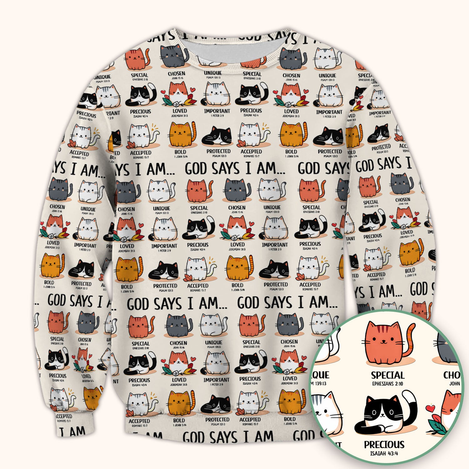 Cute Christian Cat God Says I Am Scrub Top, Comfortable Scrubs for Nurses