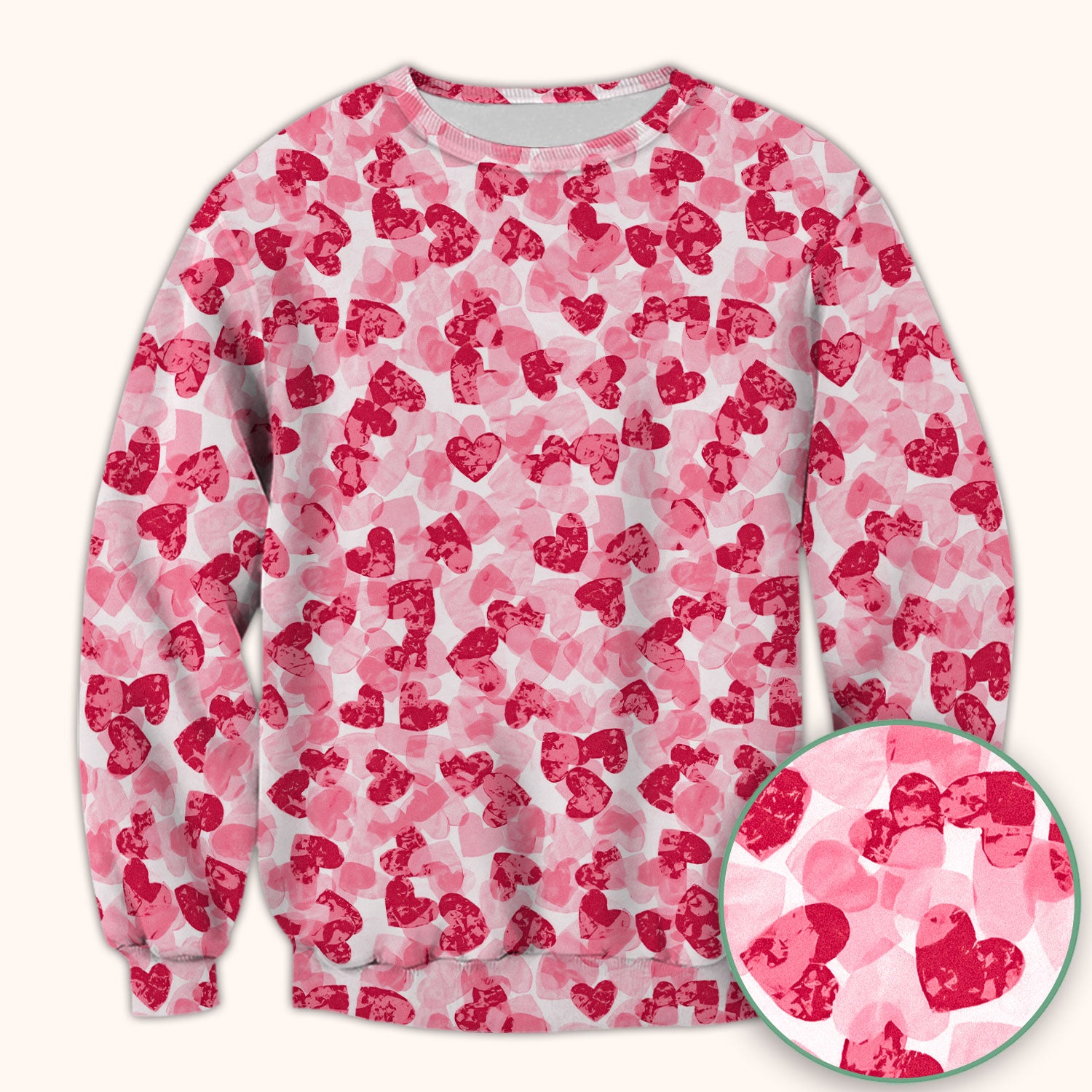 Valentine Heart Pattern Medical Scrub Top, Comfortable Scrubs for Nurses