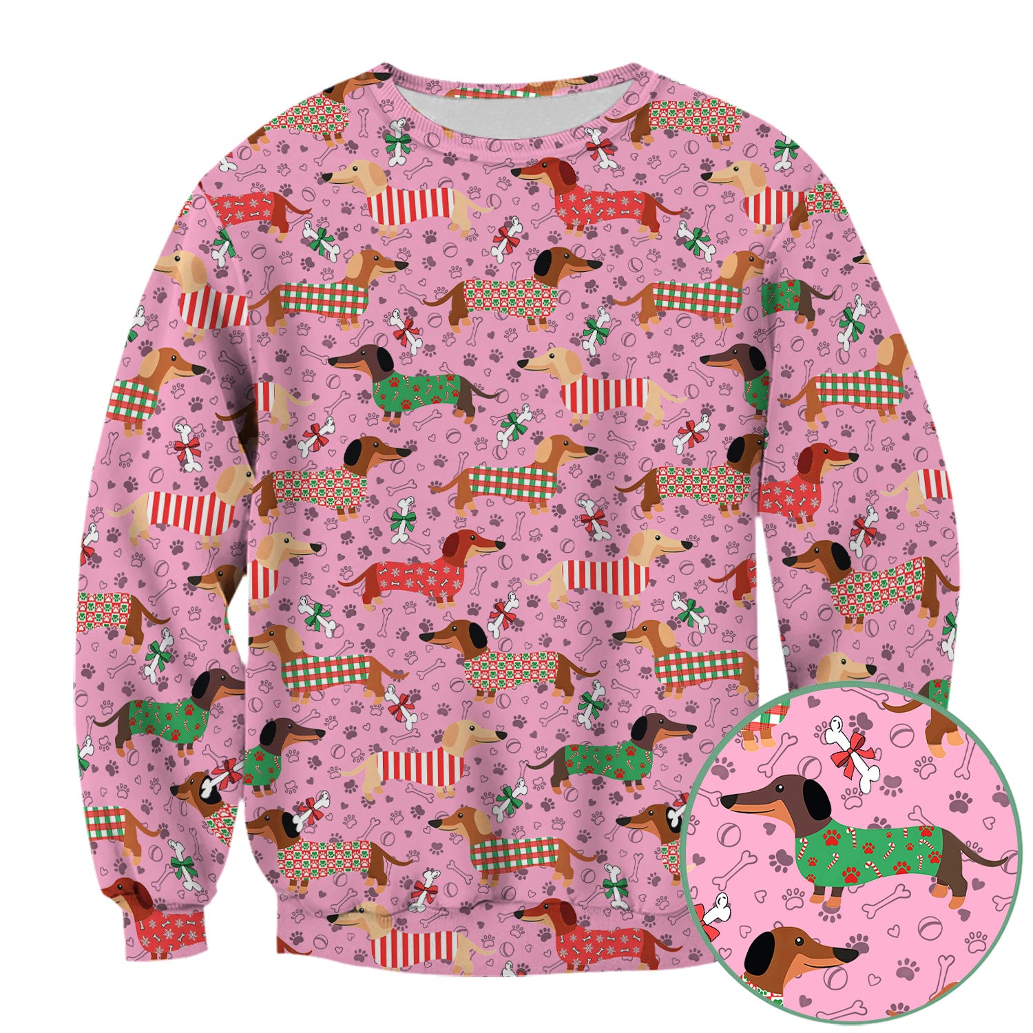 Christmas Sausage Dog Scrub Top - Festive Dachshund Holiday Nursing Shirt - Cute Puppy Lover Gift