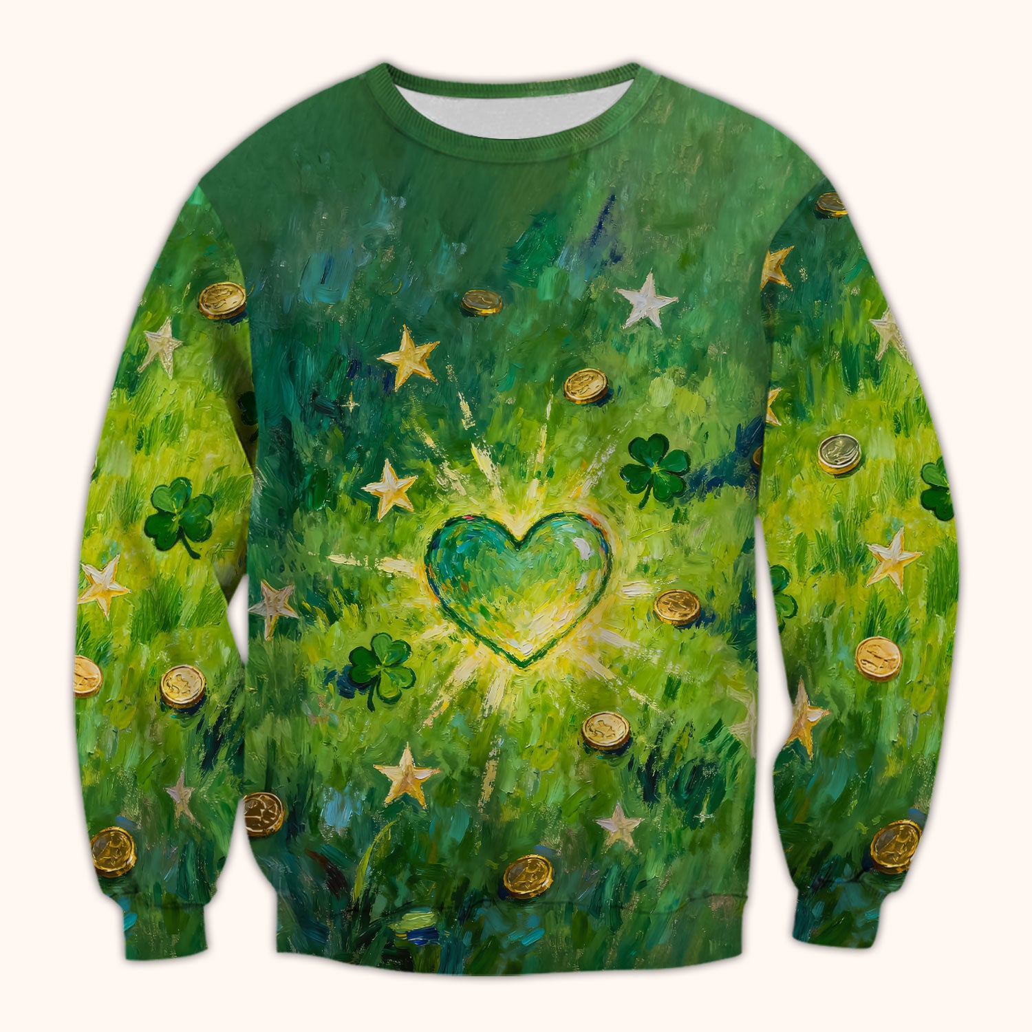 St. Patrick Lucky Shamrock Heart Scrub Top, Comfortable Scrubs for Nurses