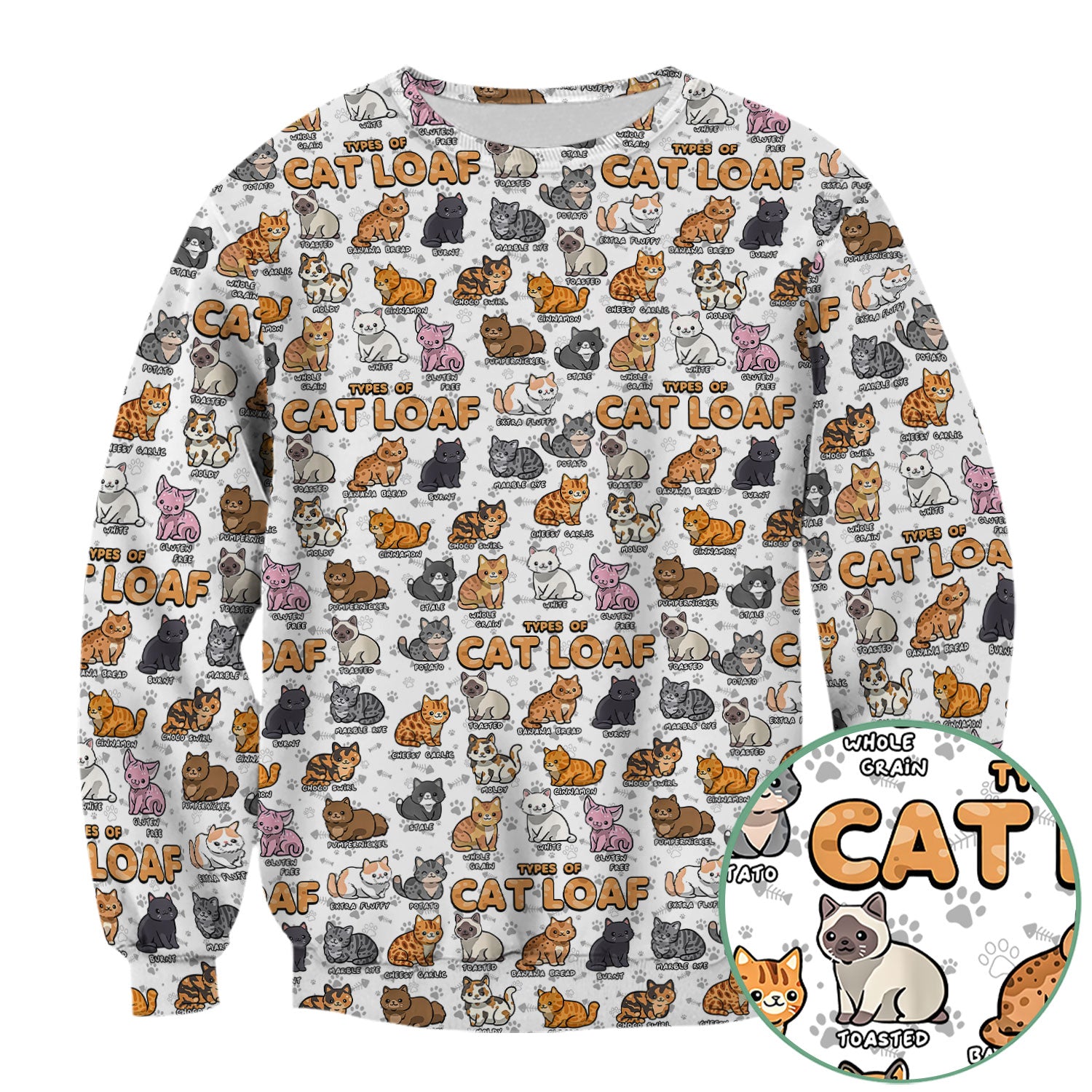 Cute Cat Scrub Top for Women - Funny Cat Loaf Print Nurse Shirt - Cat Lover Medical Uniform RN LPN CNA Gift