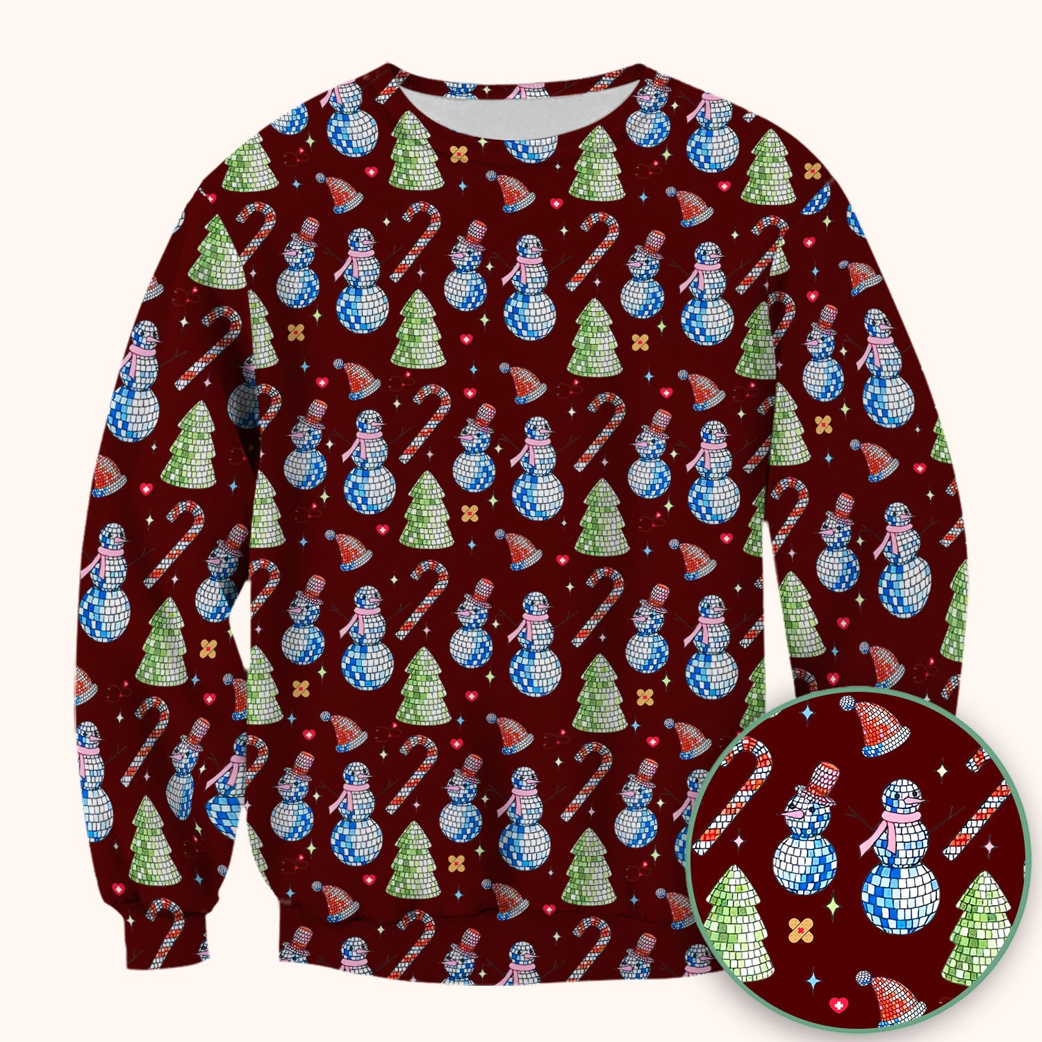 Funny Christmas Snowman Scrub Top for Women - Breathable Fabrics Med Uniform - Comfortable Scrubs for Nurses - Xmas Gift for Her