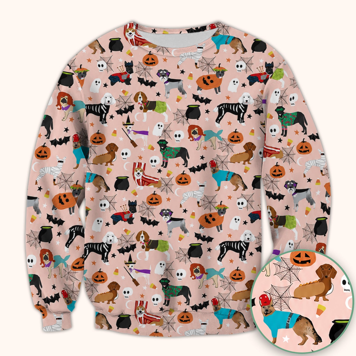 Halloween Costume Dogs Scrub Top, Comfortable Scrubs for Nurses