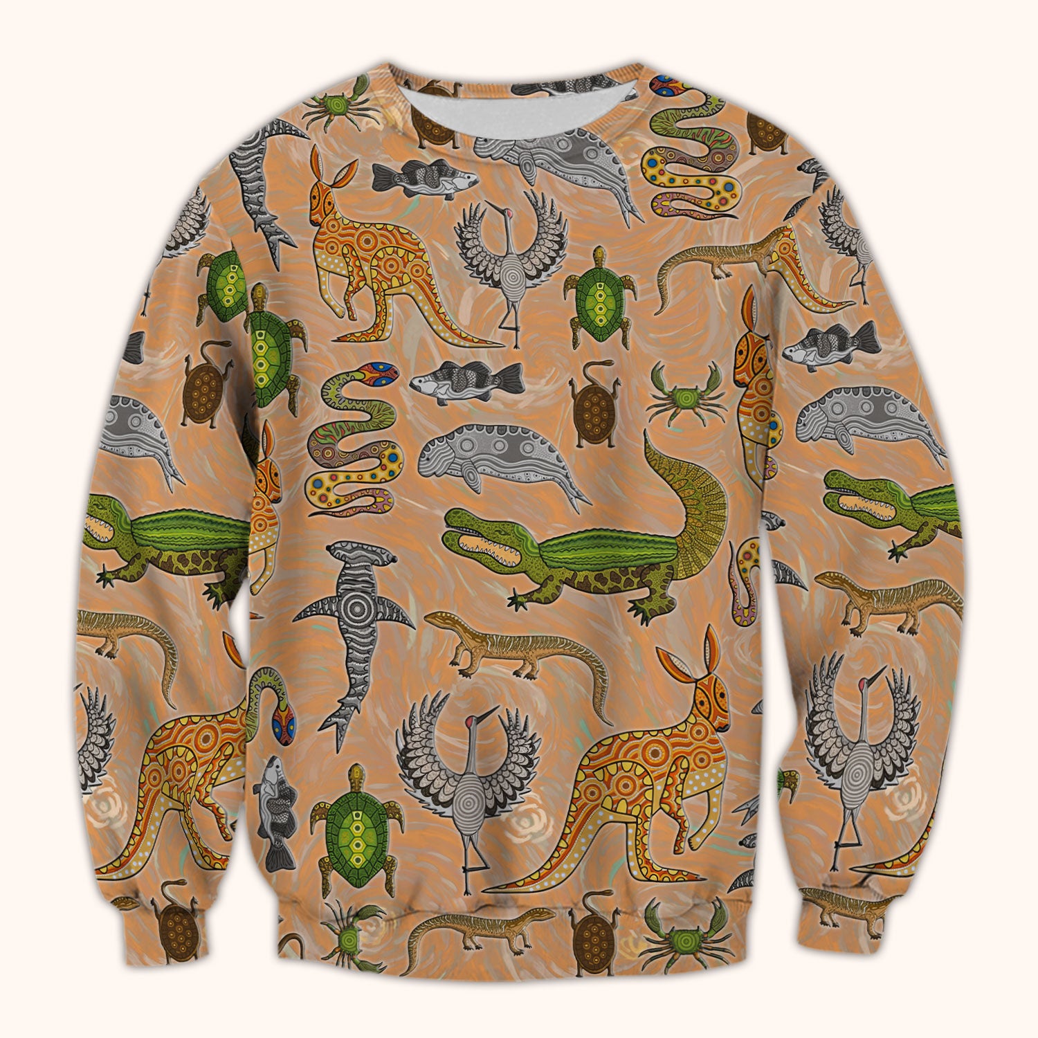 Crocodile Turtle Snake Animal Pattern Scrub Top, Comfortable Scrubs for Nurses