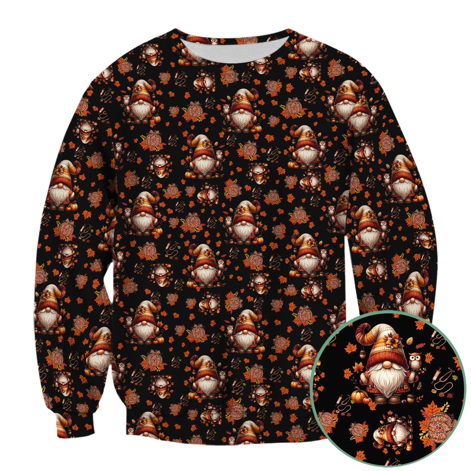 Autumn Leaves Pumpkin Scrubs for Women - Comfortable Scrubs for Nurses - Breathable Fabrics Nursing Uniform