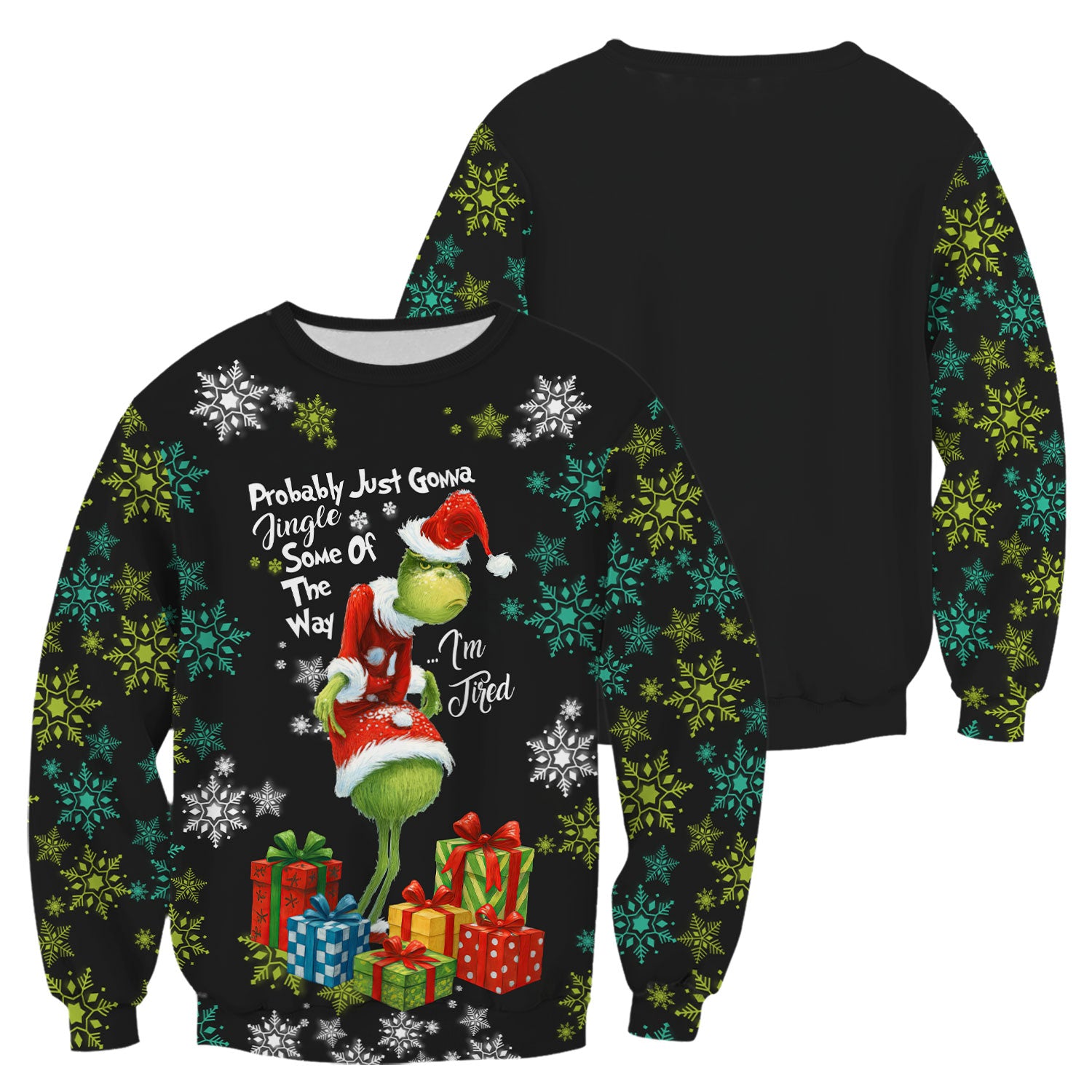 Tired Grinch Christmas Scrub Top - Funny Holiday Medical Uniform for Women - Xmas Gift for RN LPN CNA