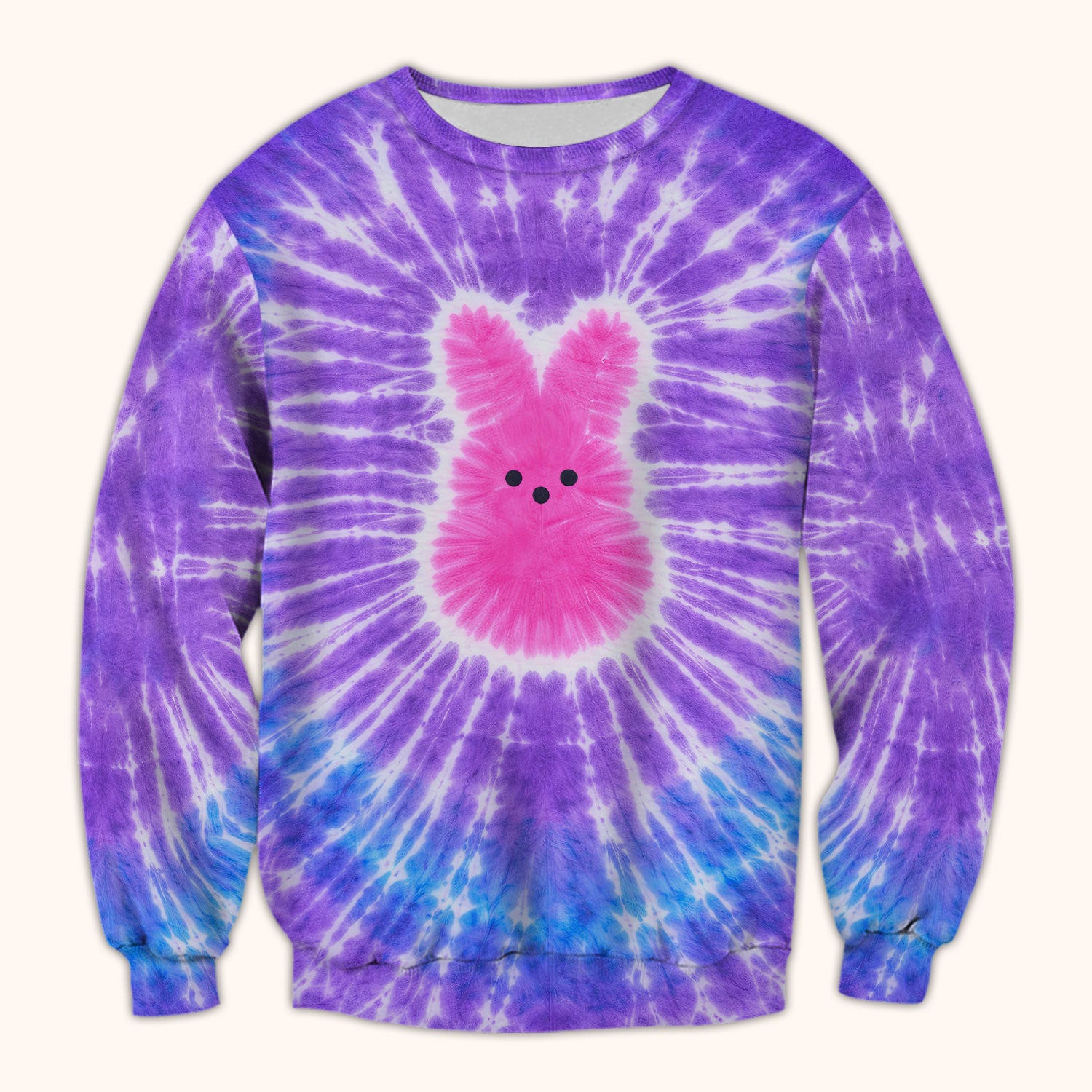 Easter Peep Tie Dye Scrub Top, Easter Bunny Nurse Shirt For Women, Breathable Fabrics Nursing Uniform
