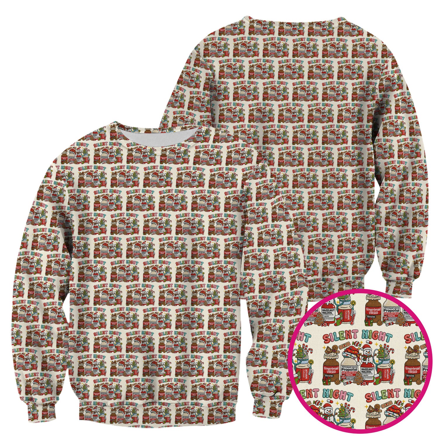 Silent Night Nurse Scrub Top, Funny Christmas Medical Scrub Shirt, Holiday Nursing Uniform