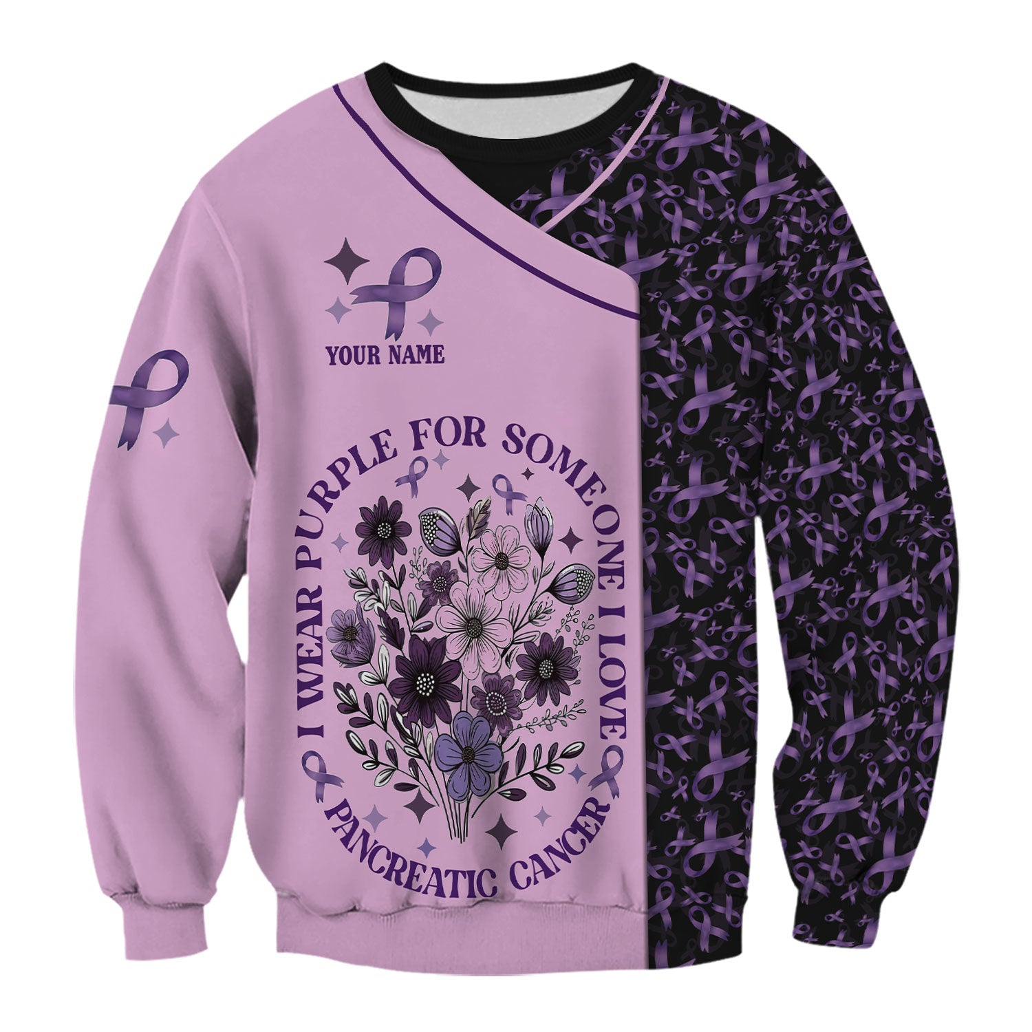 Custom Name Pancreatic Cancer Scrub Top - Awareness Nurse Shirt for Someone I Love - Personalized Gift for Fighters Survivors Supporters