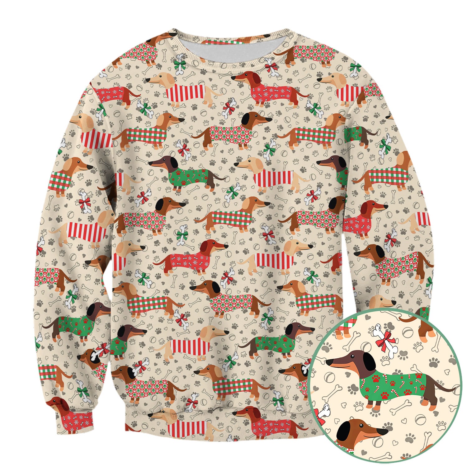 Christmas Sausage Dog Scrub Top - Festive Dachshund Holiday Nursing Shirt - Cute Puppy Lover Gift