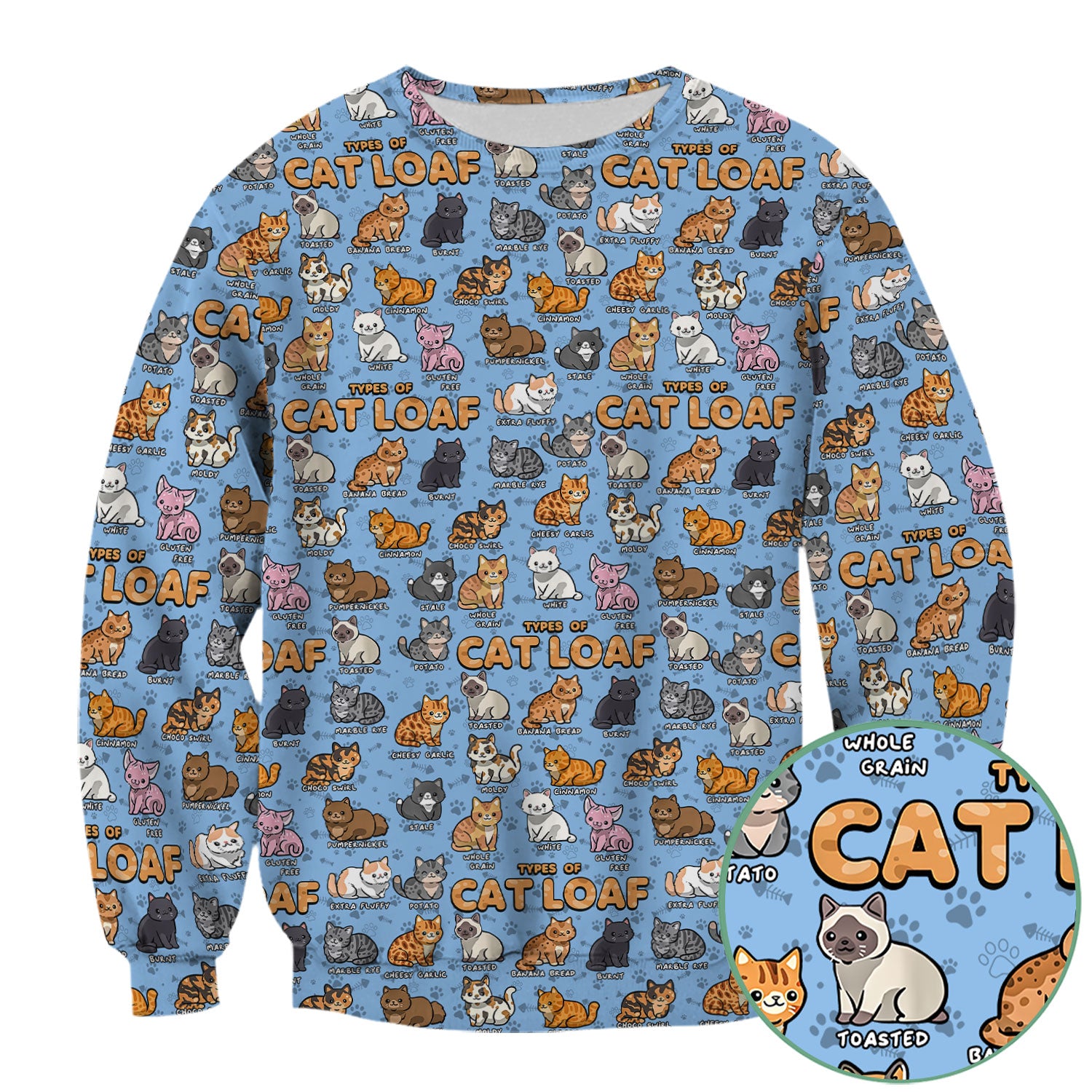 Funny Cat Loaf Scrub Top for Women - Cute Types of Cat Loaf Tee - Cat Lover Nurse Shirt Medical Uniform RN LPN CNA Gift