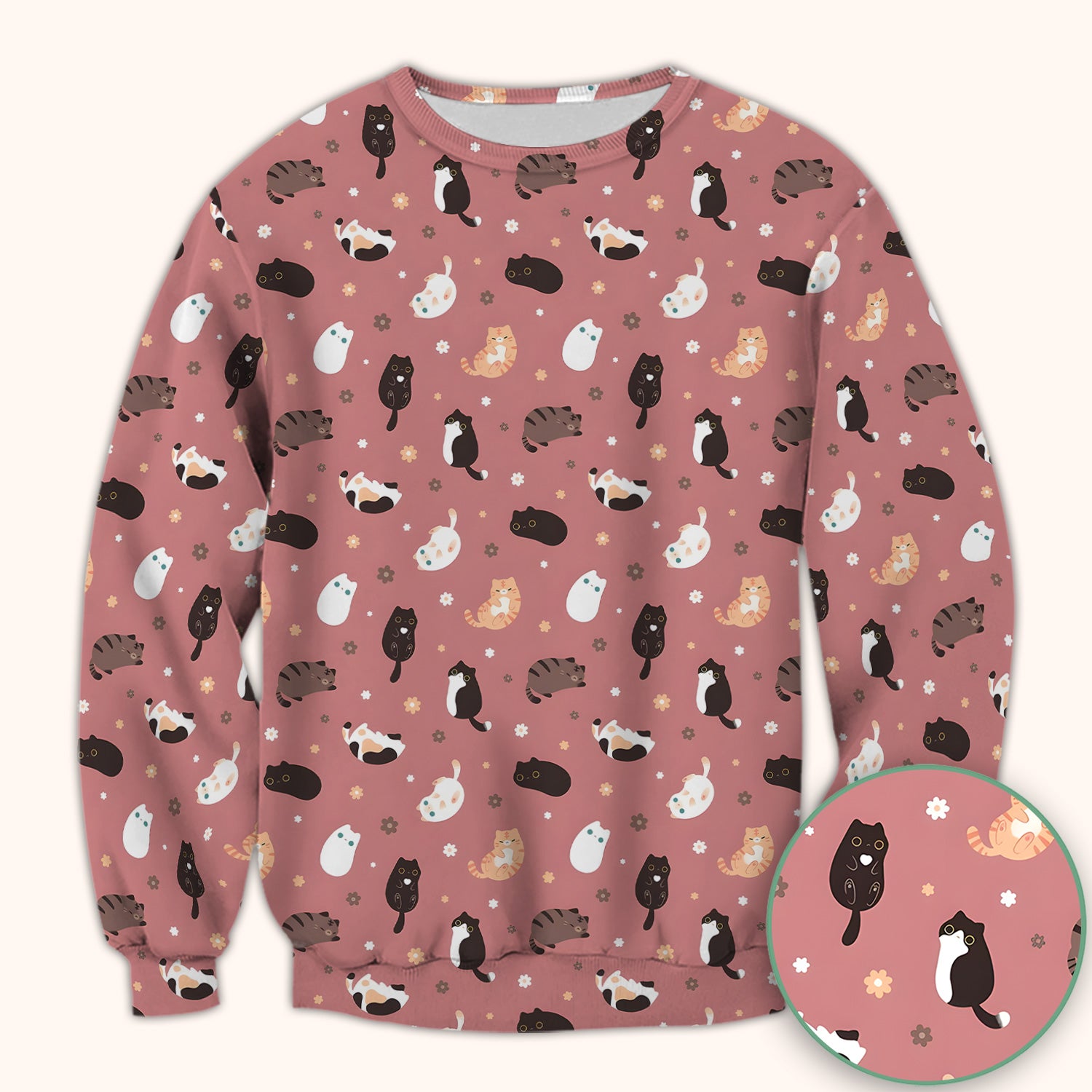 Adorable Kitty Nurse Pattern Scrub Top, Comfortable Scrubs for Nurses