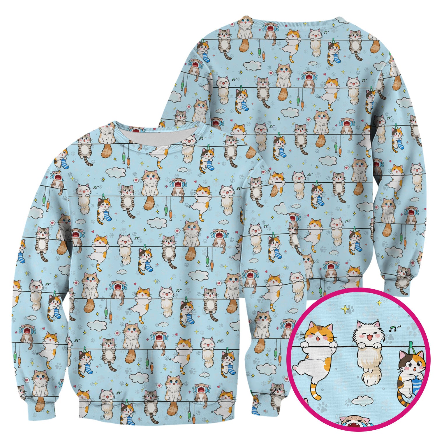 Funny Cats With Cute Expressions Pattern Scrubs Top, Comfortable Scrubs for Nurses