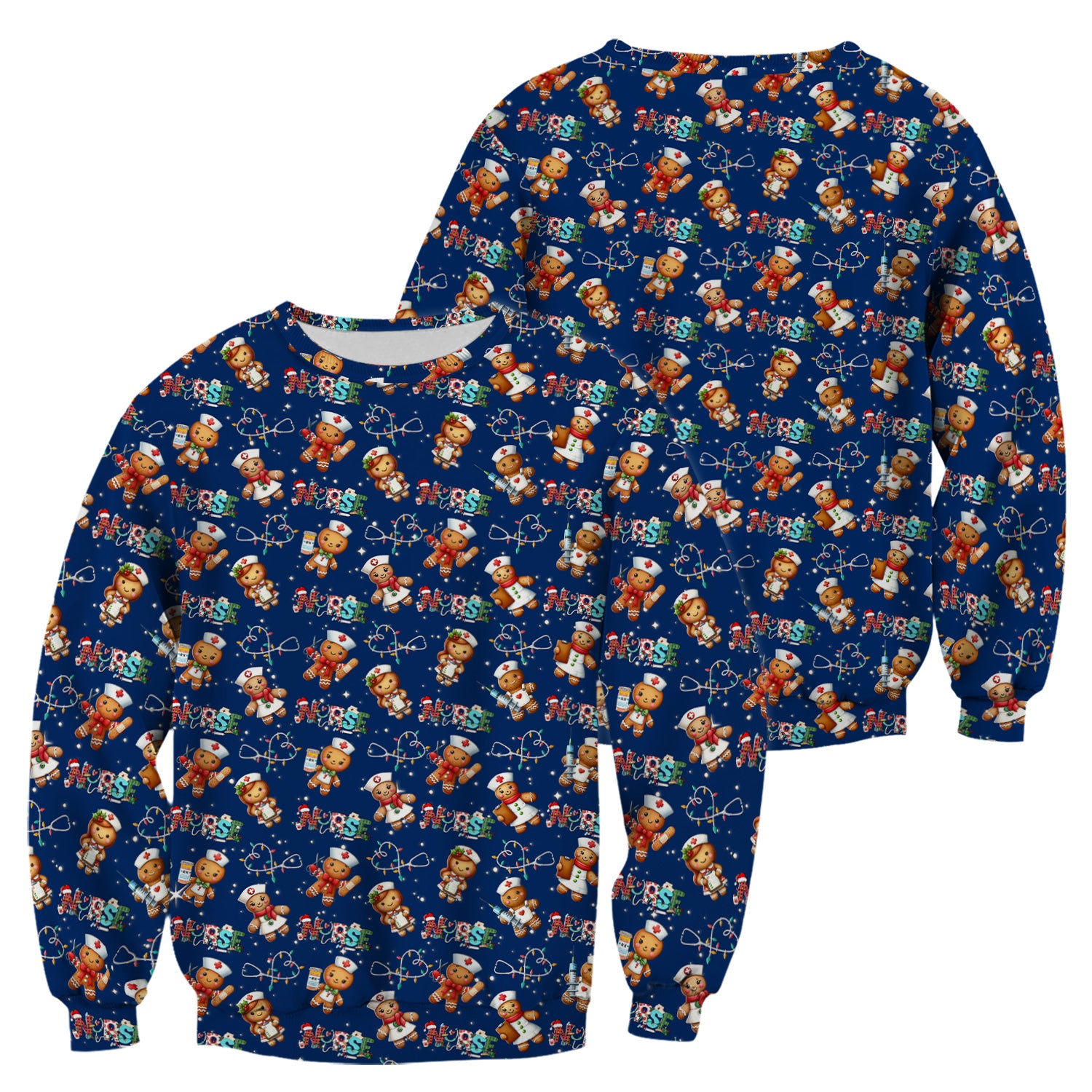 Christmas Gingerbread Nurse Scrub Top - Cute Holiday Medical Uniform for Women - Gift for RN CNA LPN LVN EN