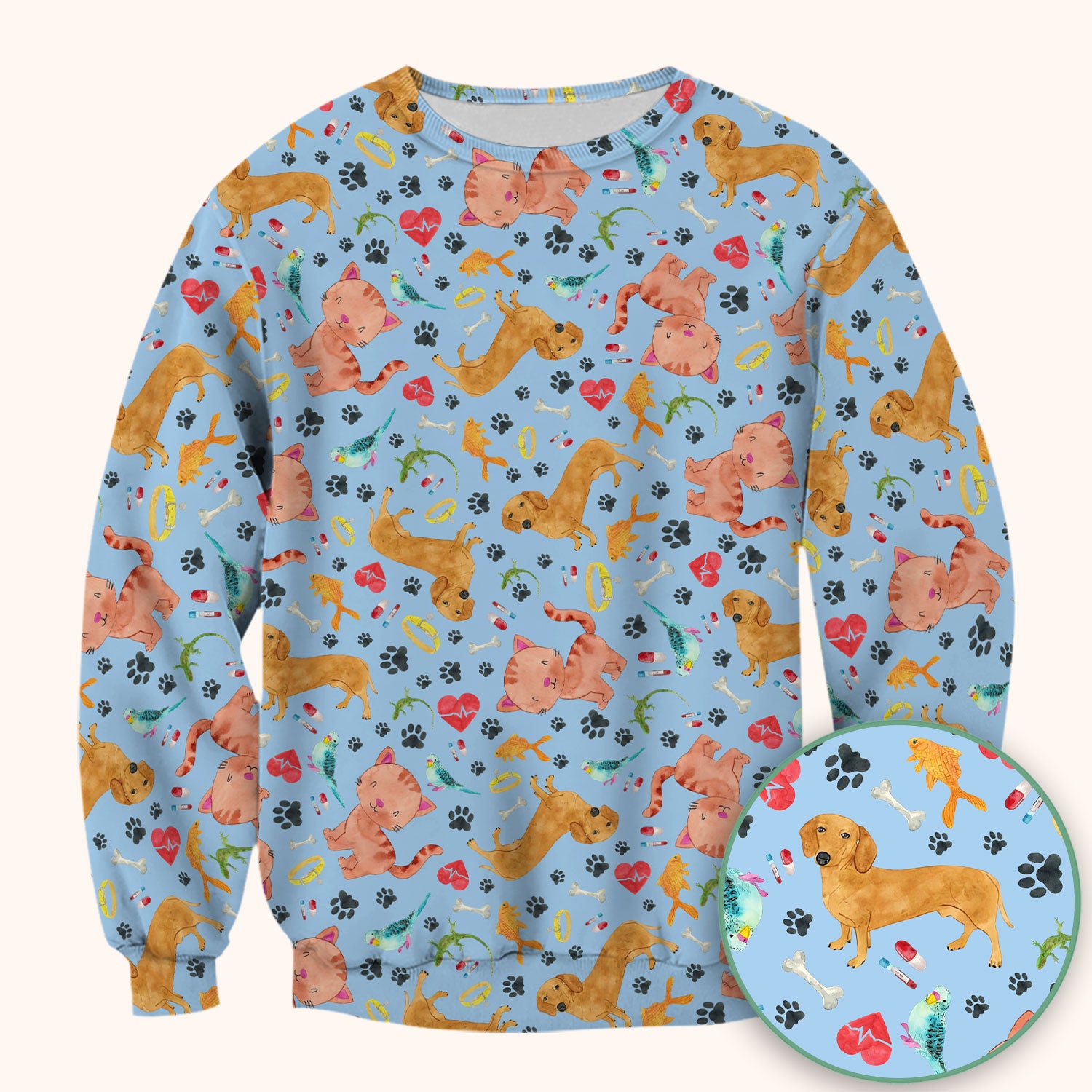 Cat Dog Veterinary Scrub Top - Cute Animal Paw Print Medical Shirt - Adorable Nurse Scrubs for Women RN CNA Vet Tech