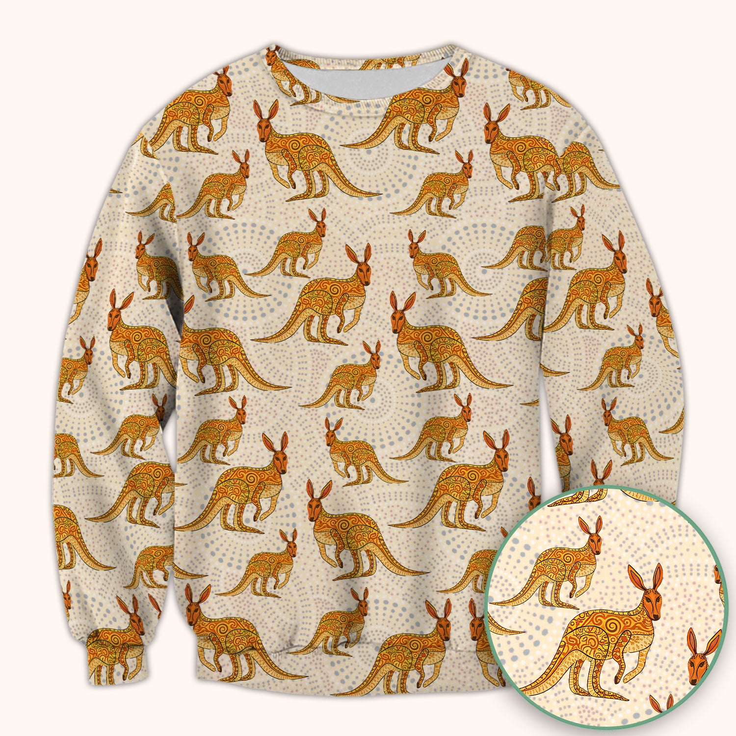 Australian Kangaroo Dot Art Inspired Medical Scrub Top - Women Uniform