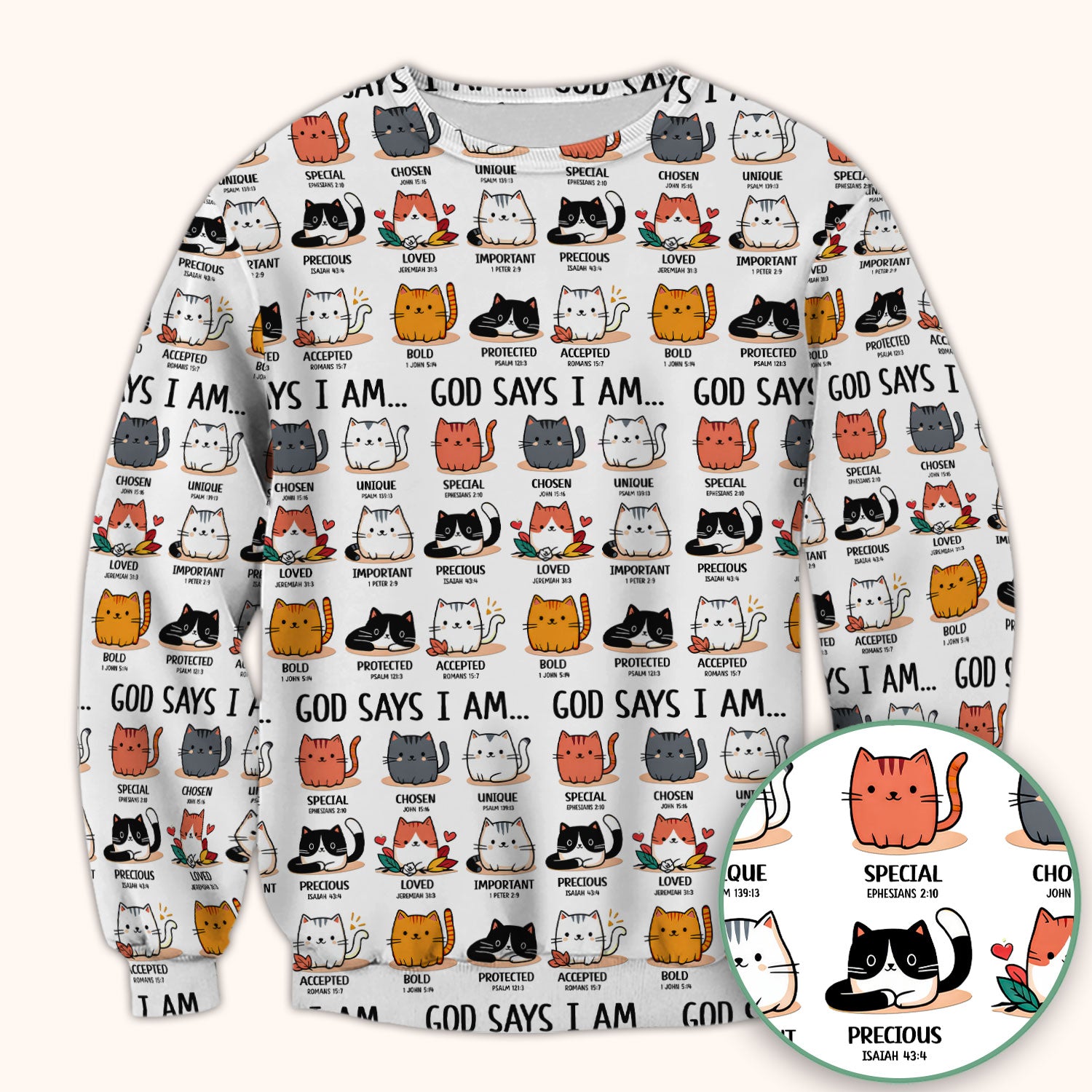 Cute Christian Cat God Says I Am Scrub Top, Comfortable Scrubs for Nurses