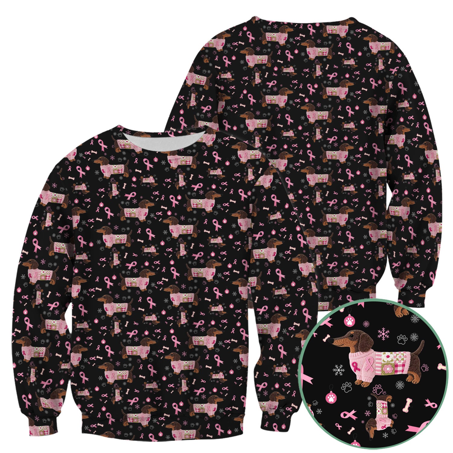 Dachshund Breast Cancer Awareness Scrub - Puppy Dog Pink Ribbon Nurse Shirt - Wiener Support Fight Cancer Gift