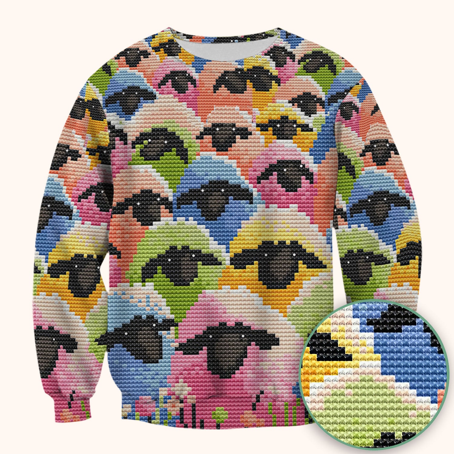 Funny Sheep Scrub Top - Funny Lamb Shirt for Women - Comfortable Scrubs for Nurses - Breathable Fabrics Nursing Uniform