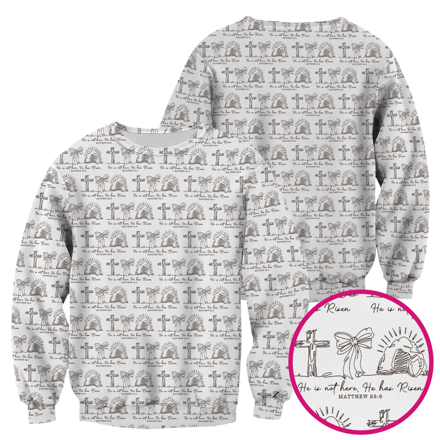 Christian Cross He Is Risen Pattern Scrubs Top, Comfortable Scrubs for Nurses