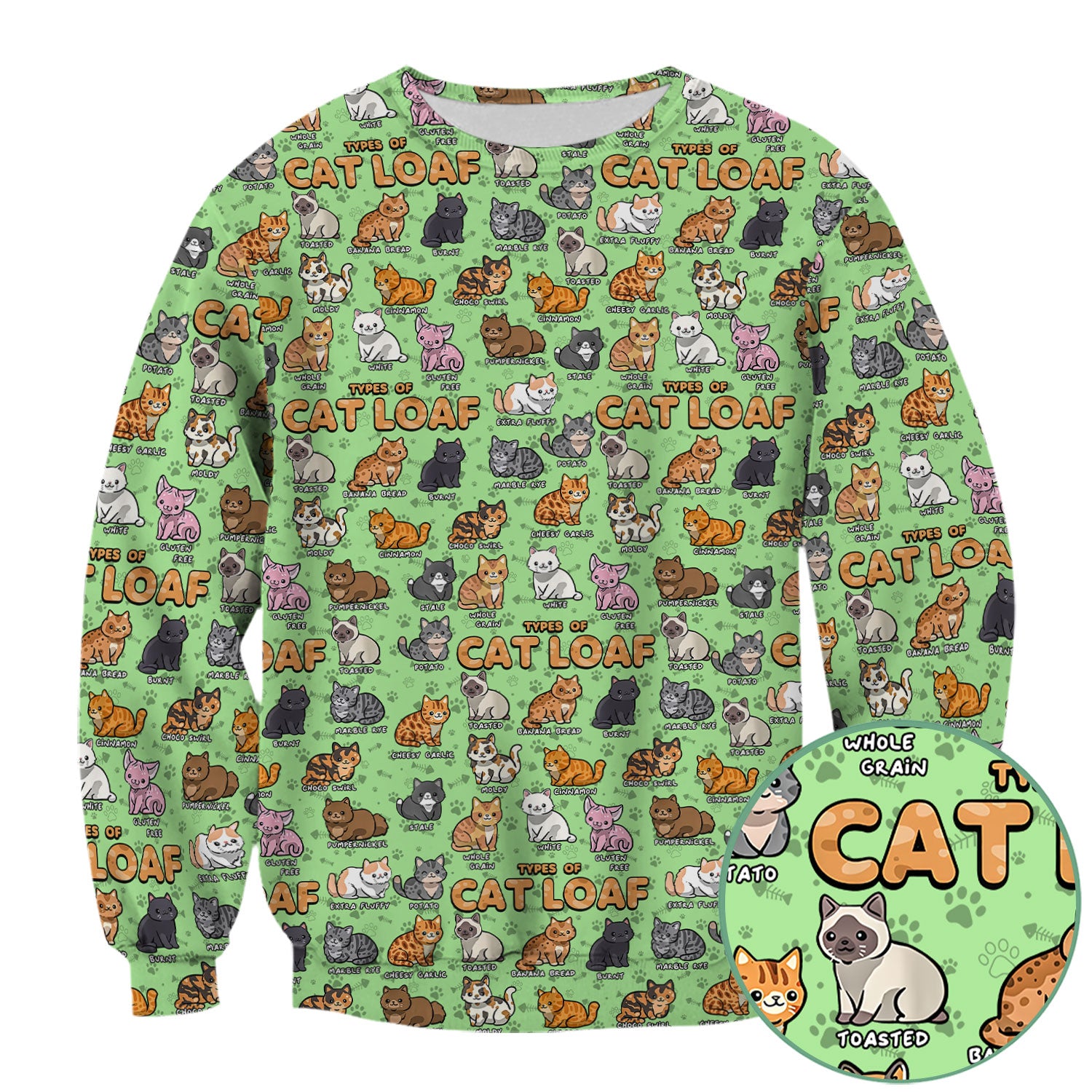 Funny Cat Loaf Nurse Scrub Top - Cute Cat Lover Medical Shirt for Women - Types of Cat Loaf RN LPN CNA Uniform Gift