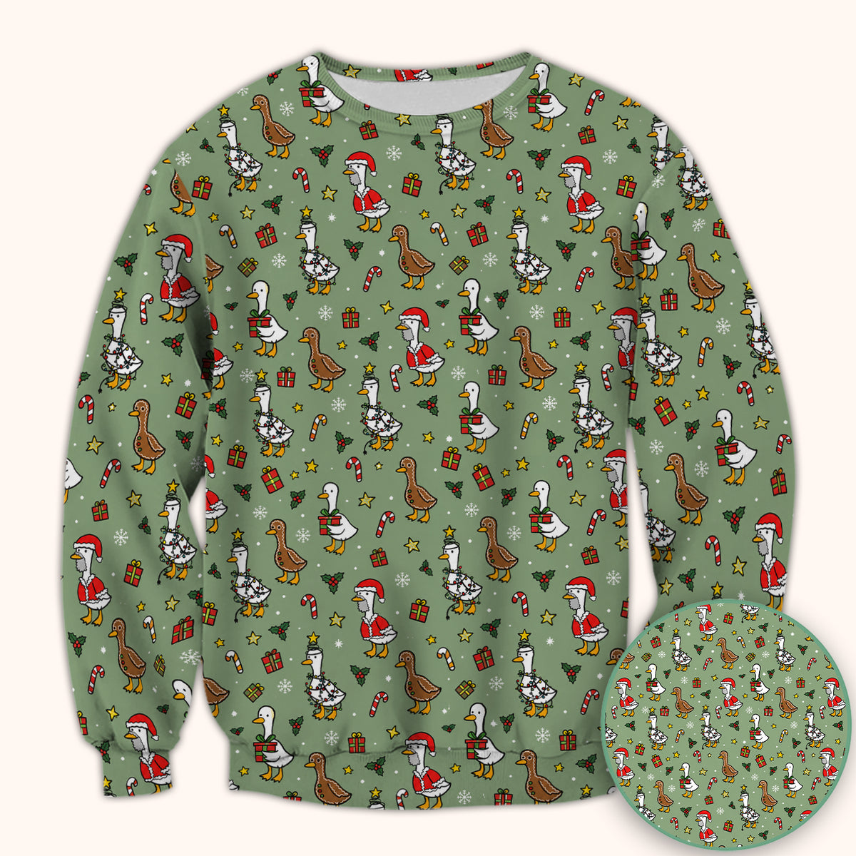 Christmas Geese In Festive Costumes Scrub Top, Comfortable Scrubs for Nurses