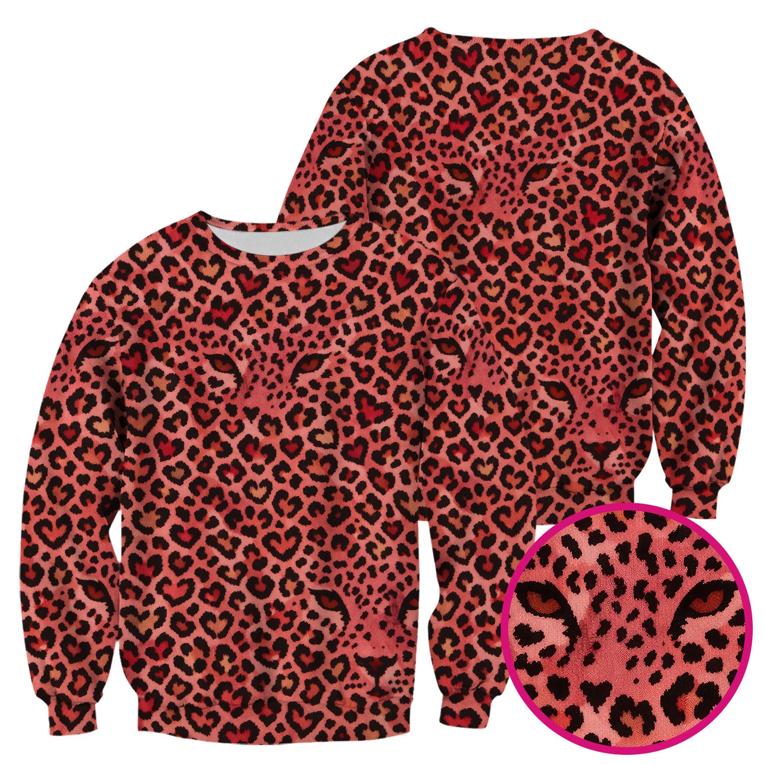 Leopard Pattern Nurse Scrub Top, Pink Medical Nurses Shirt, Breathable Fabrics Nursing Uniform, Valentine