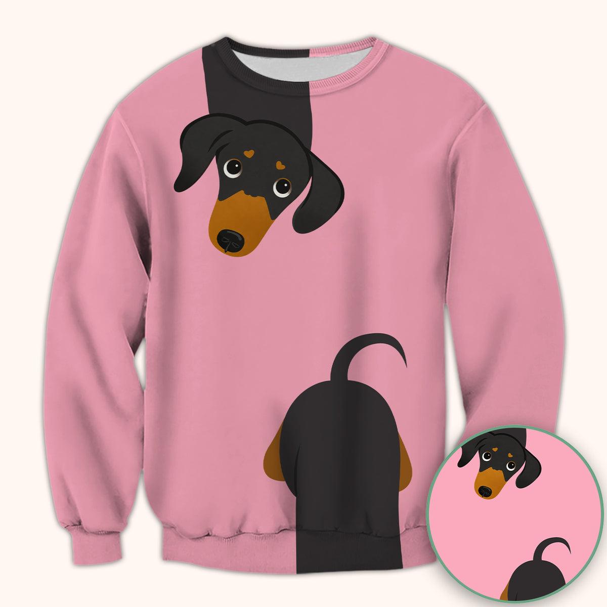 Cute Peekaboo Dachshund Dog Scrub Top, Comfortable Scrubs for Nurses