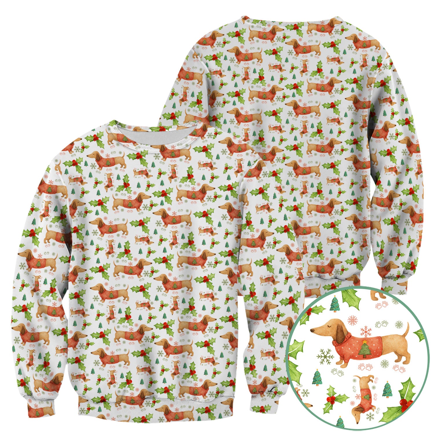 Festive Holiday Dachshund Scrub Top - Funny Sausage Dog Christmas Shirt - Wiener Puppy Lover Gift for RN CNA LPN