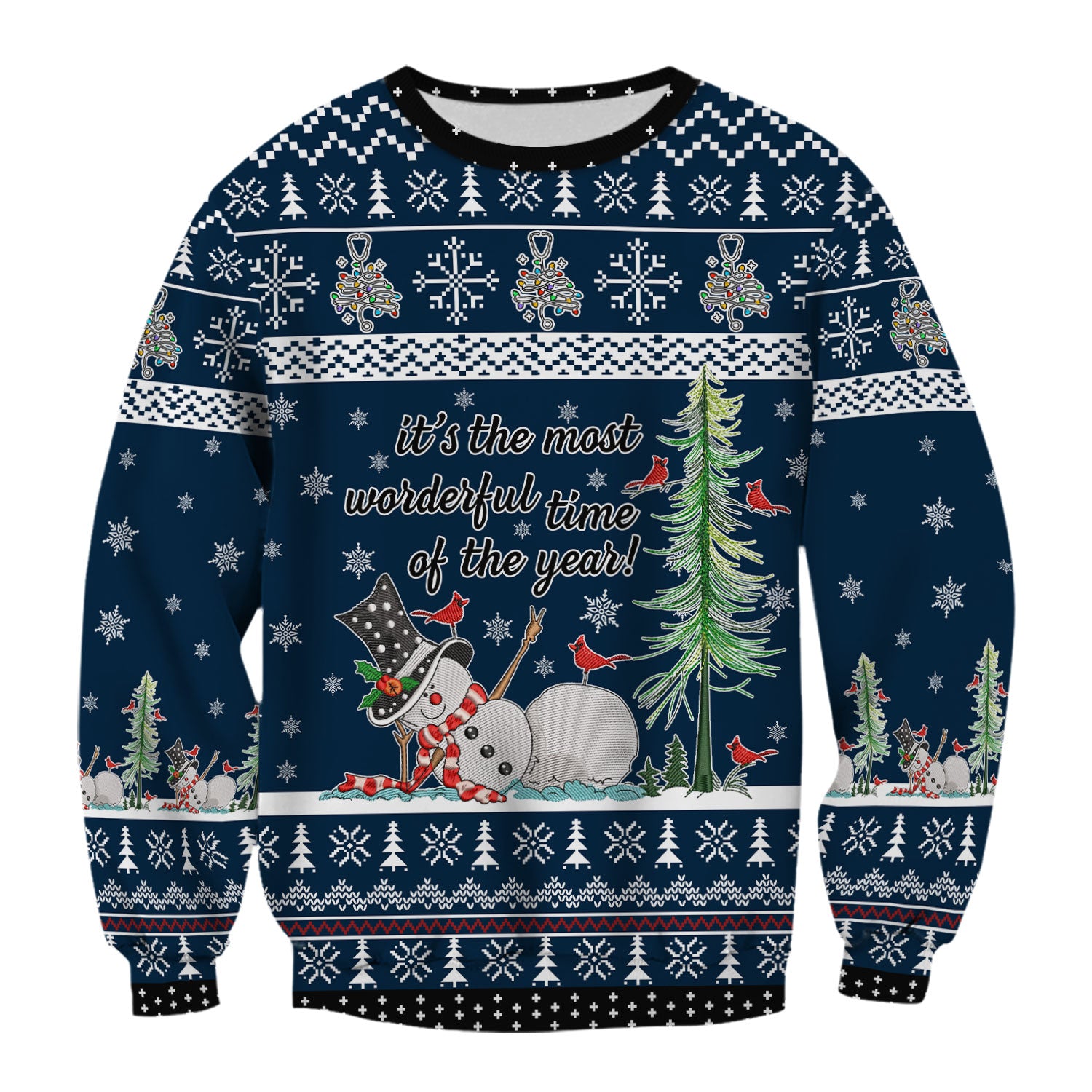 Snowman Christmas Scrub Top, Funny Holiday Nurse Shirt, It's The Most Wonderful Time Of The Year Uniform FOr Nursing