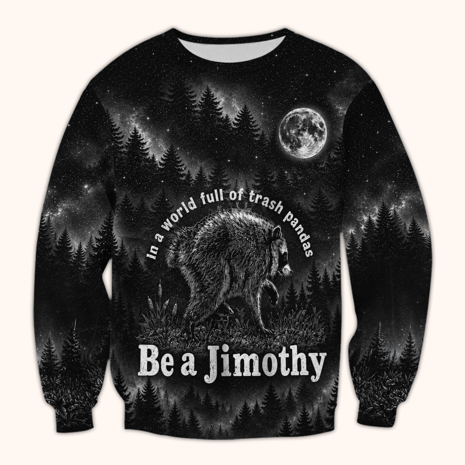 Funny Be A Jimothy Raccoon Print Scrub Top, Comfortable Scrubs for Nurses