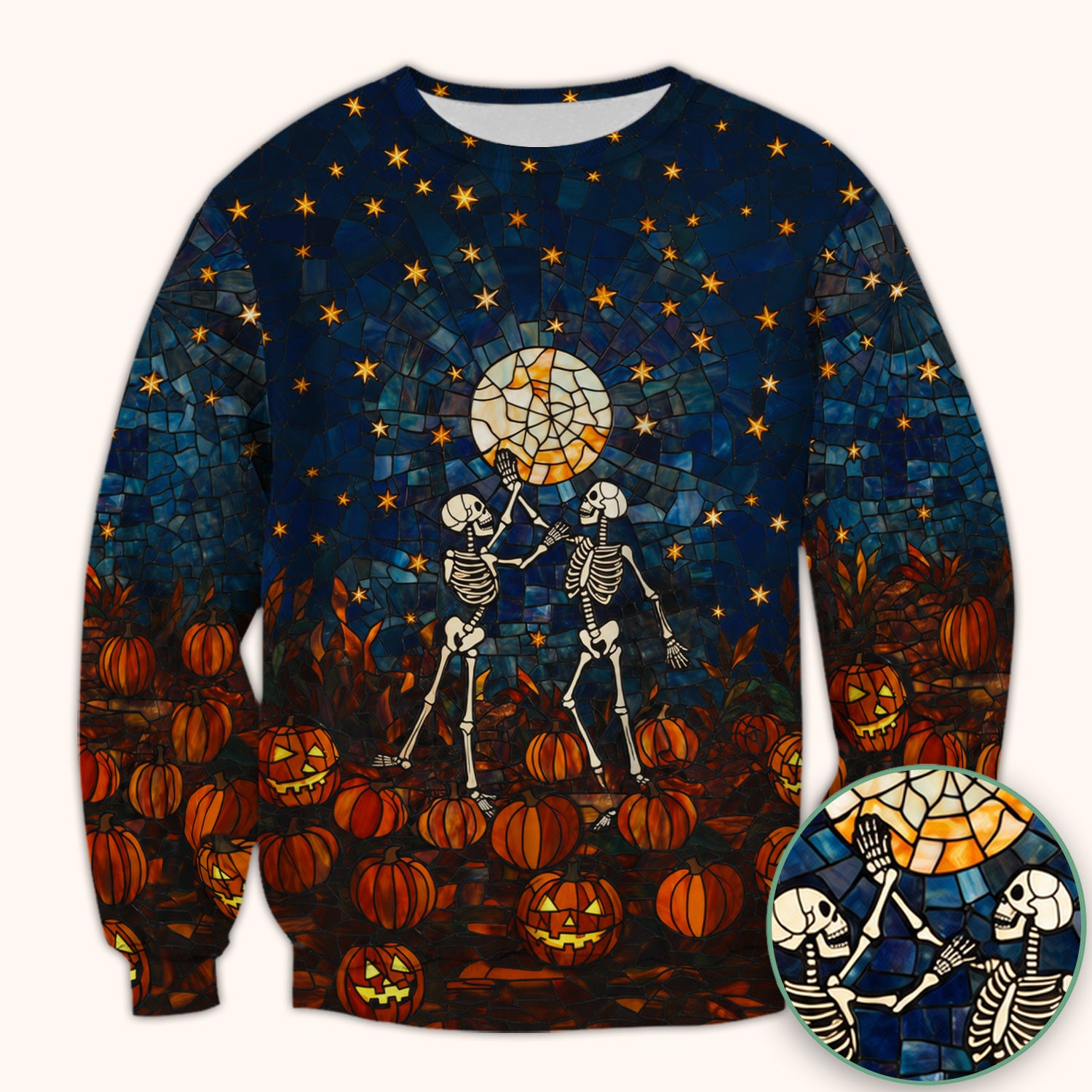 Halloween Skeleton Pumpkin Patch Scrub Top, Comfortable Scrubs for Nurses