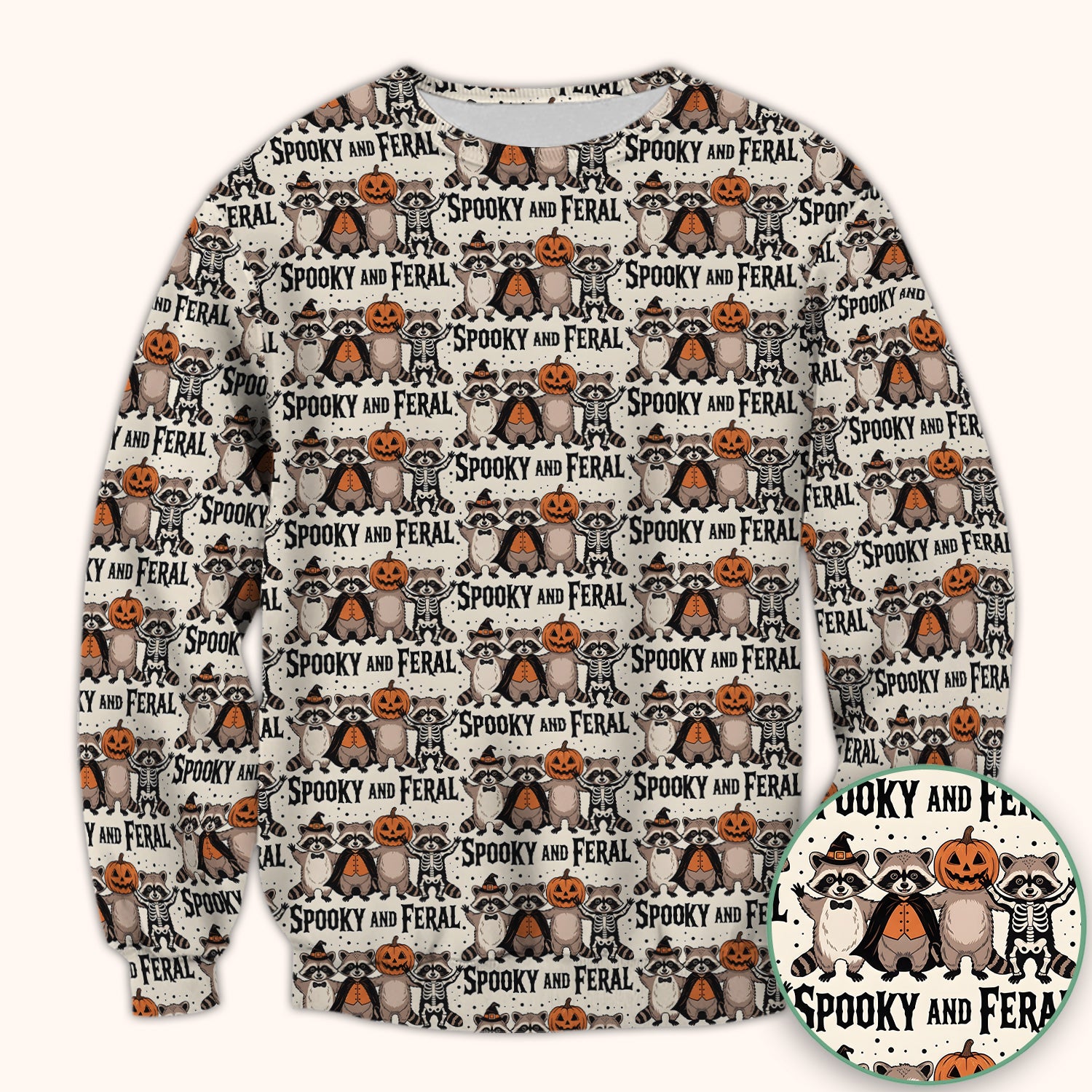 Spooky and Feral Raccoon Print Scrub Top, Comfortable Scrubs for Nurses