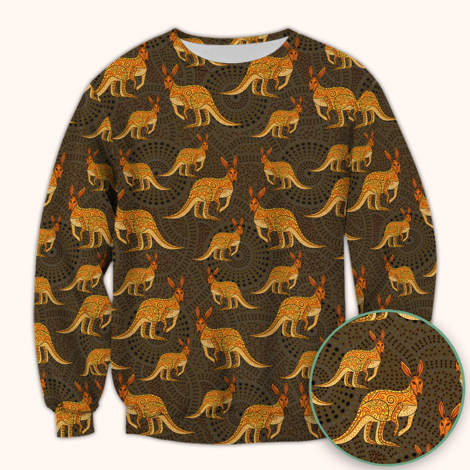 Australian Kangaroo Dot Art Inspired Medical Scrub Top - Women Uniform